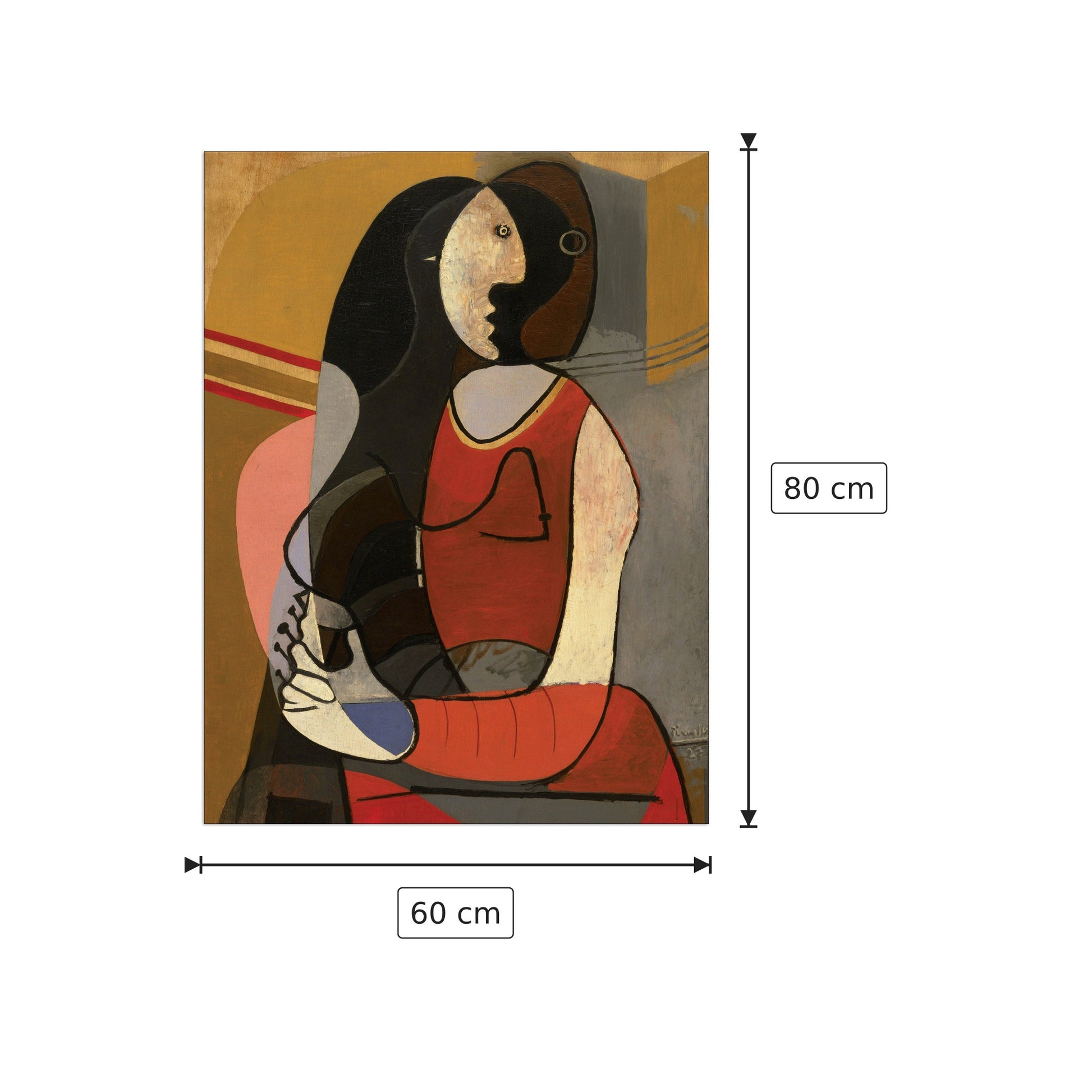 Seated Woman - PICASSO - cm 60x80 - Pannello in MDF