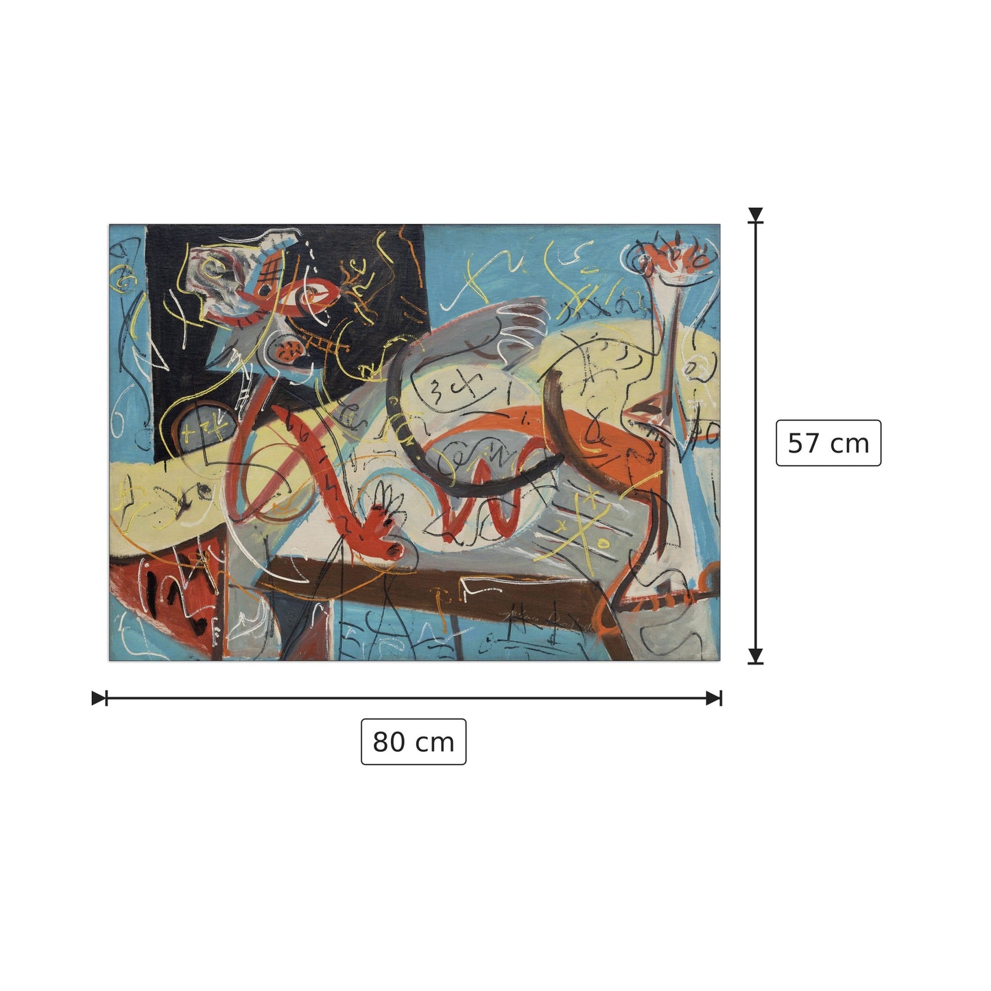 Stenographic Figure - POLLOCK - cm 80x57 - Pannello in MDF