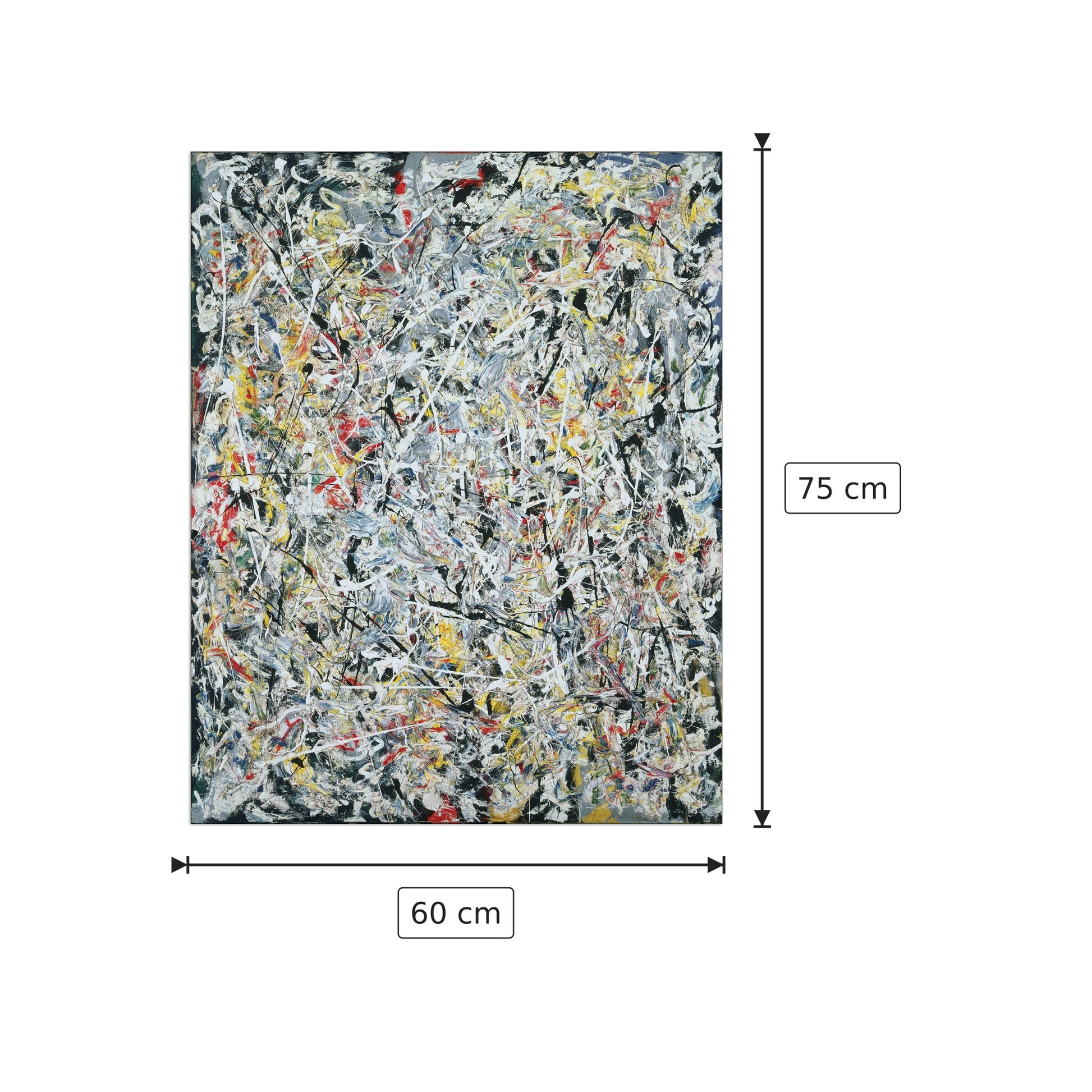 White Light - POLLOCK - cm 60x75 - Pannello in MDF