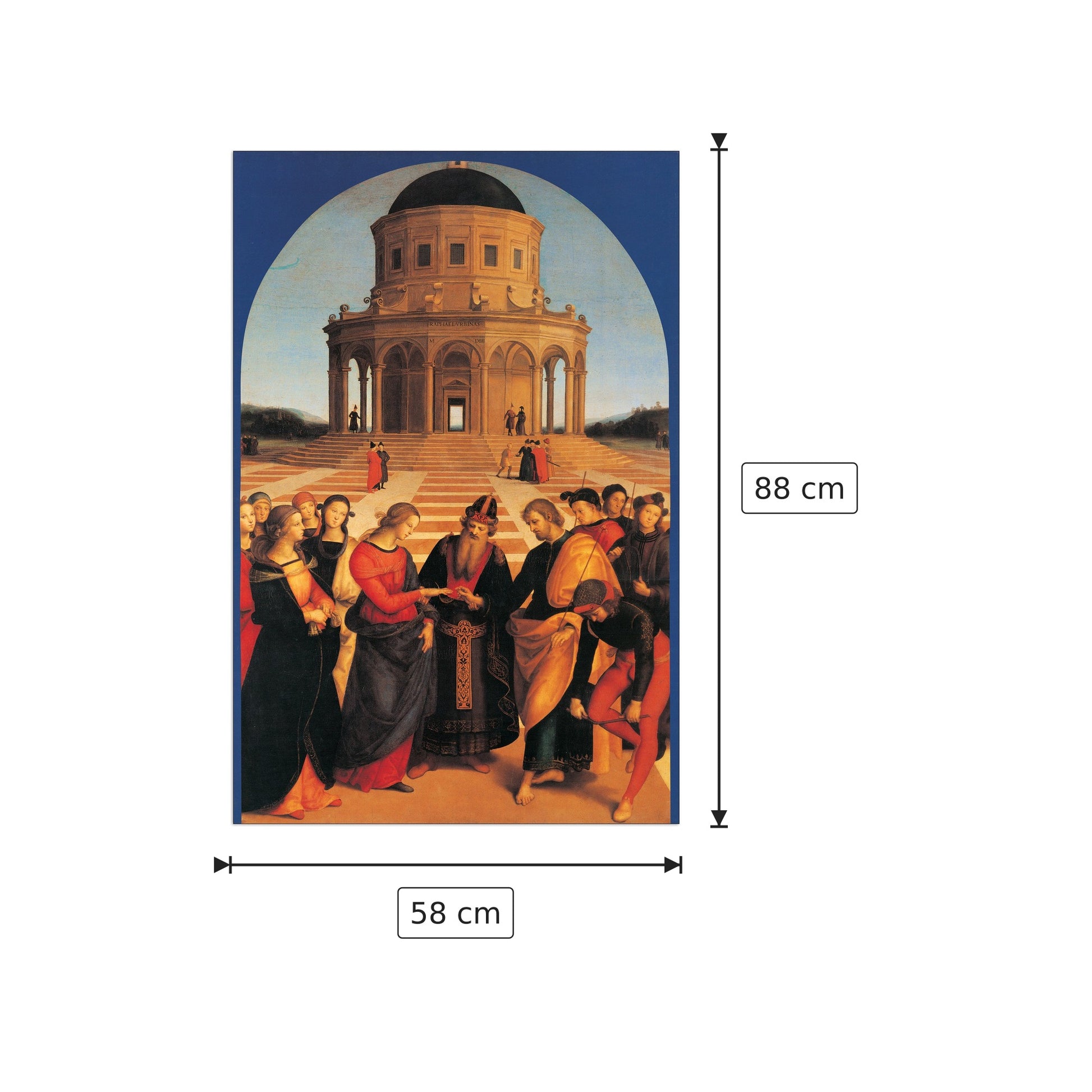 Lo Sposalizio Della Vergine - RAFFAELLO - cm 58x88 - Pannello in MDF