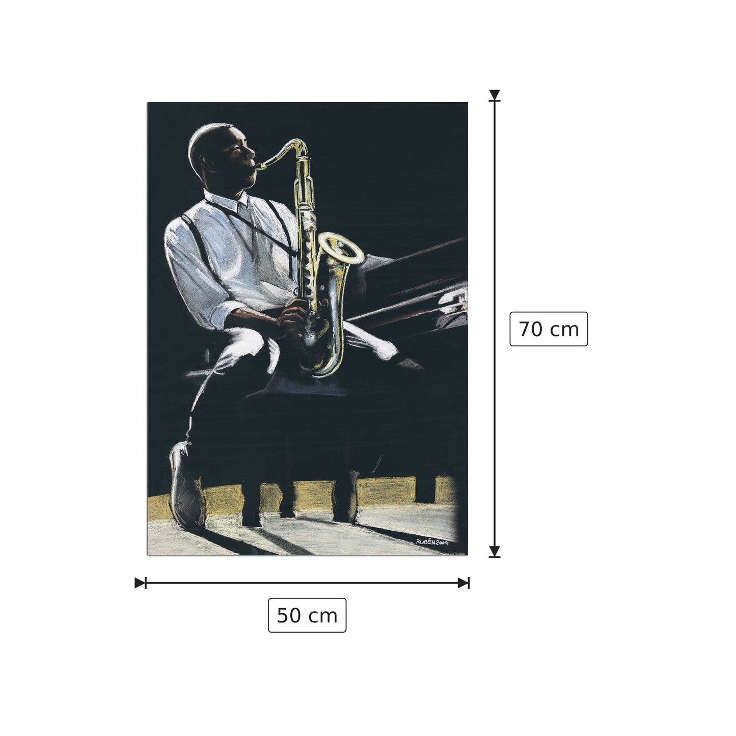 Saxo - ALVAREZ - cm 50x70 - Pannello in MDF