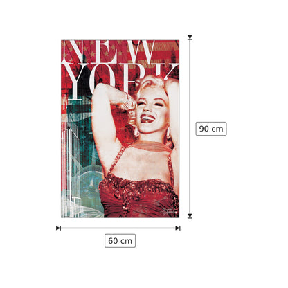 Marilyn Monroe - New York - ANONYMOUS - cm 60x90 - Pannello in MDF