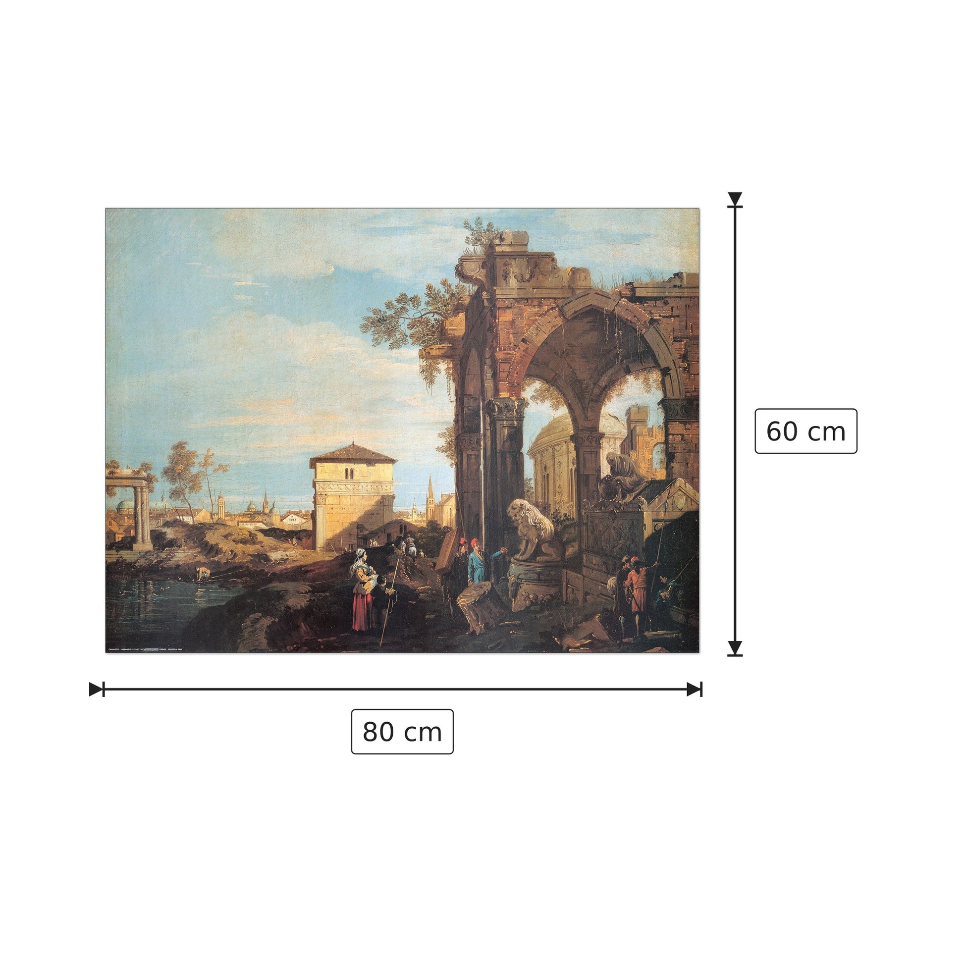 Capriccio With Motifs From Padua - CANALETTO - cm 80x60 - Pannello in MDF