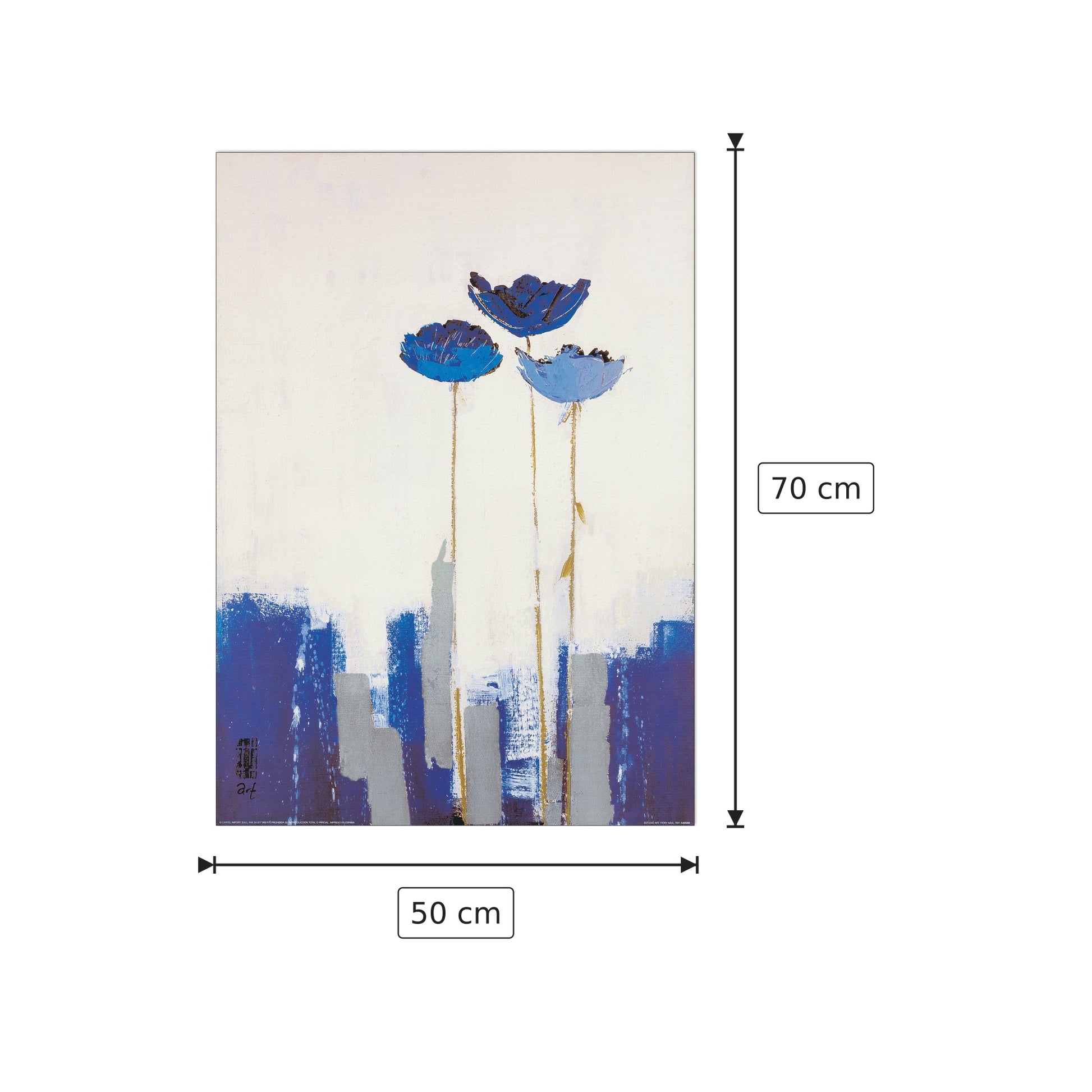 Fiory Azul - ESTUDIO ART - cm 50x70 - Pannello in MDF