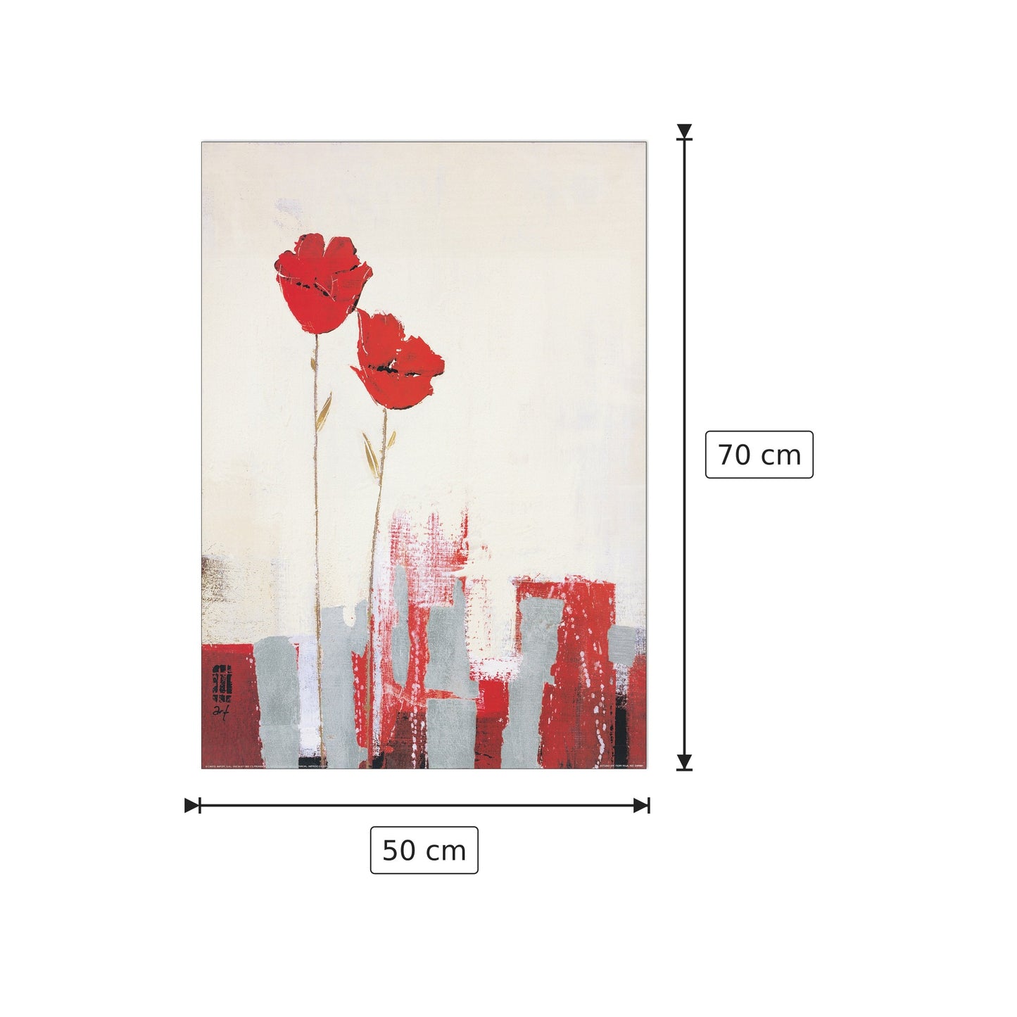 Fiory Roja - ESTUDIO ART - cm 50x70 - Pannello in MDF