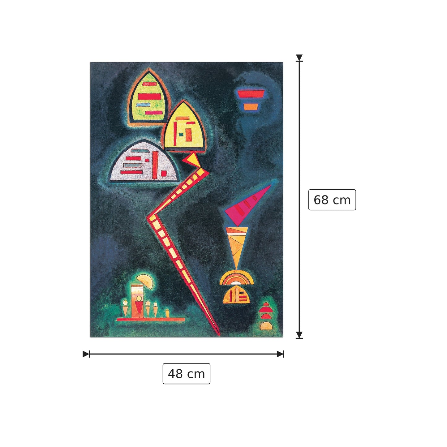 Grun 1929 - KANDINSKY - cm 48x68 - Pannello in MDF