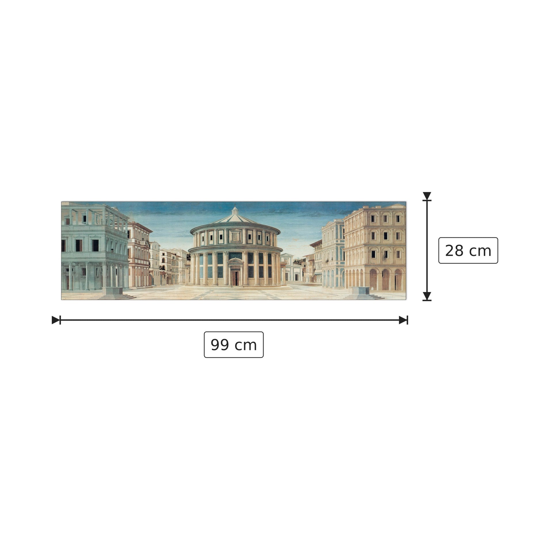 Città Ideale - LAURANA - cm 99x28 - Pannello in MDF