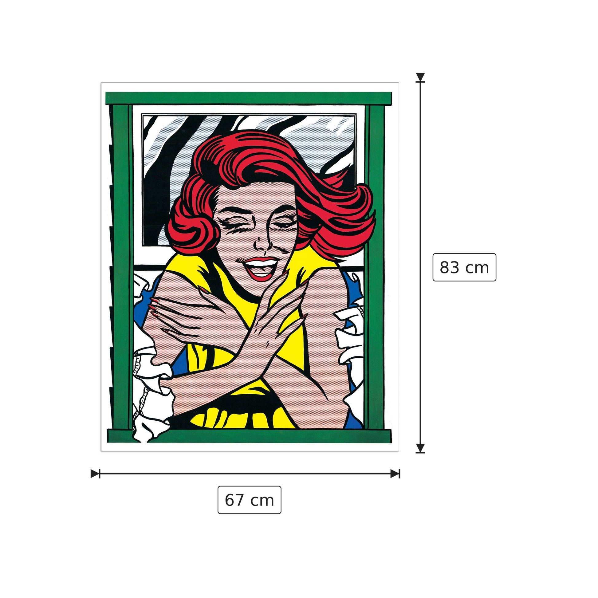 Girl At Window - LICHTENSTEIN - cm 67x83 - Pannello in MDF