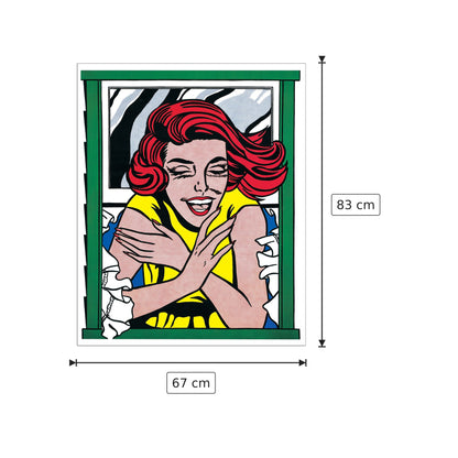 Girl At Window - LICHTENSTEIN - cm 67x83 - Pannello in MDF
