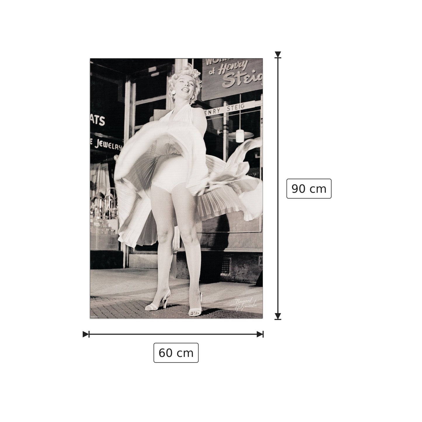 Marilyn Monroe Black and White - NULL - cm 60x90 - Pannello in MDF