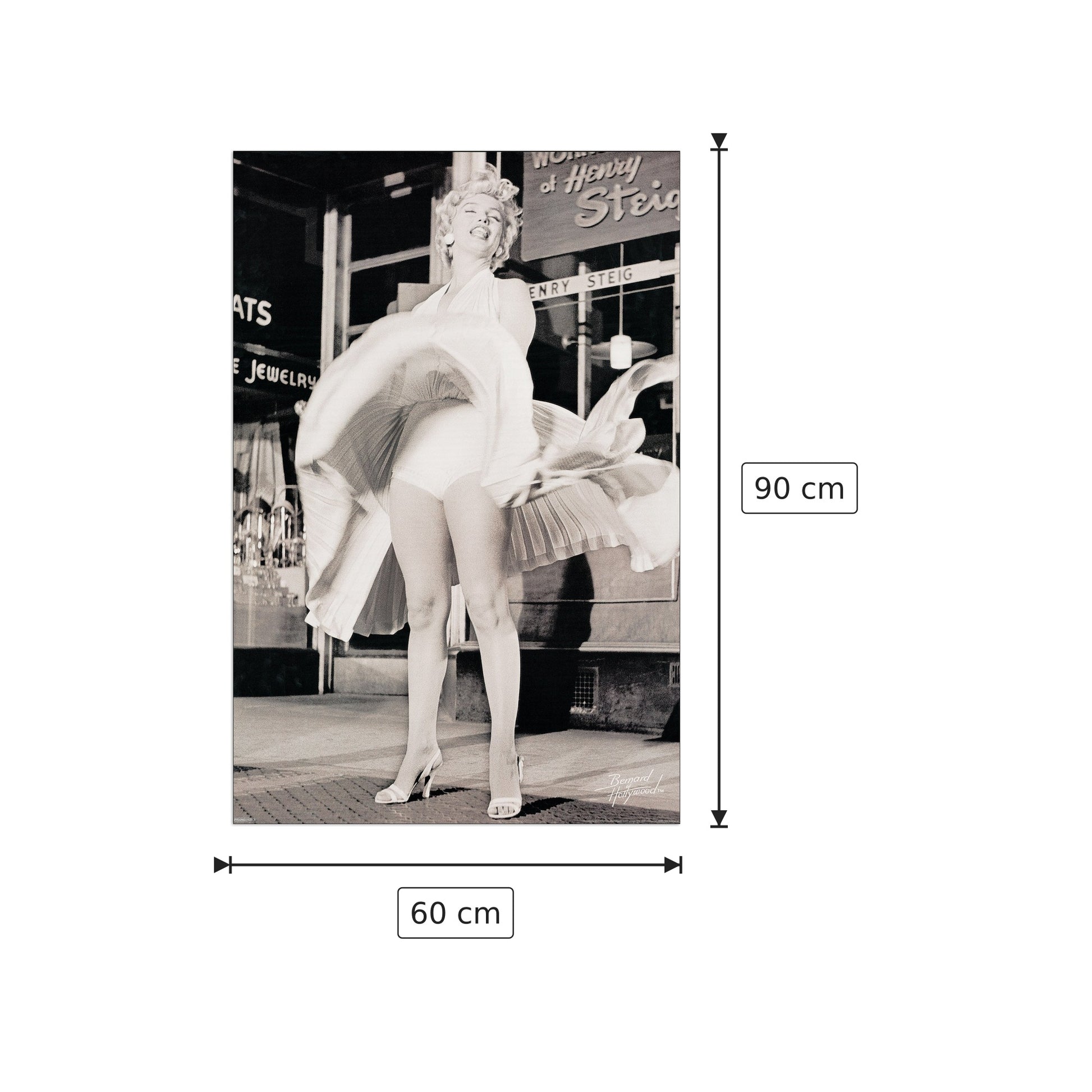 Marilyn Monroe Black and White - NULL - cm 60x90 - Pannello in MDF