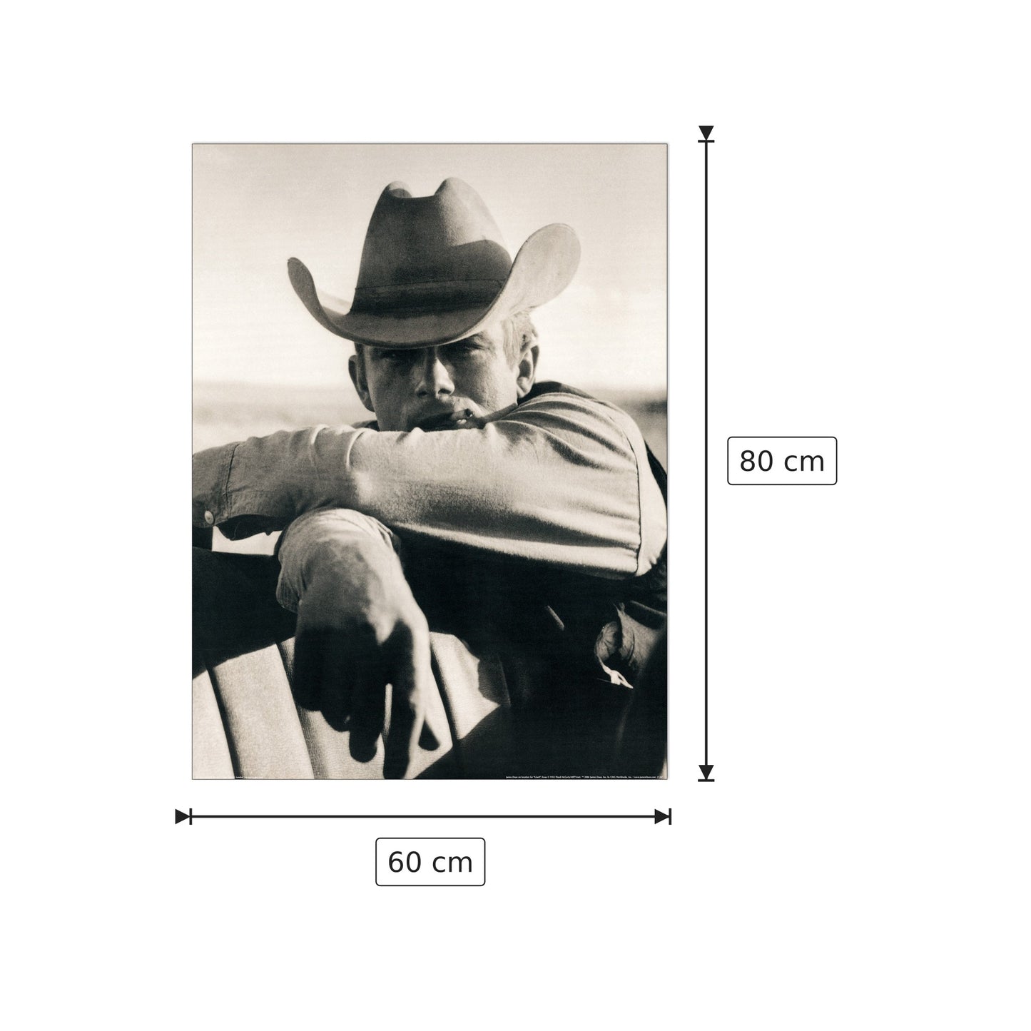 James Dean On Location For Giant Texas - MCCARTY - cm 60x80 - Pannello in MDF