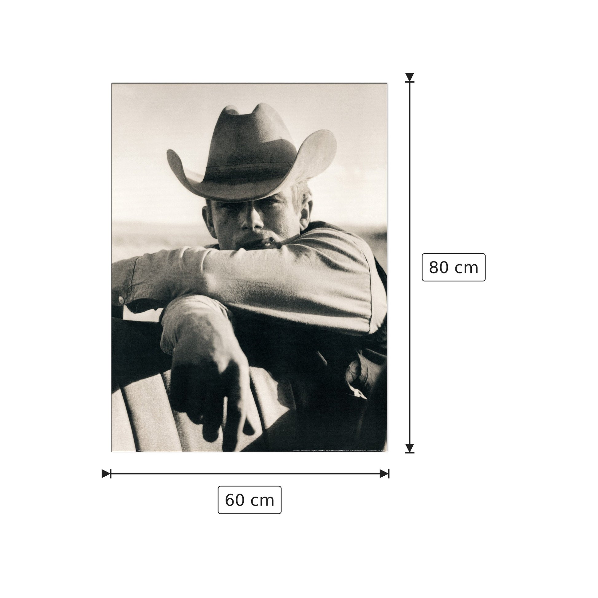James Dean On Location For Giant Texas - MCCARTY - cm 60x80 - Pannello in MDF