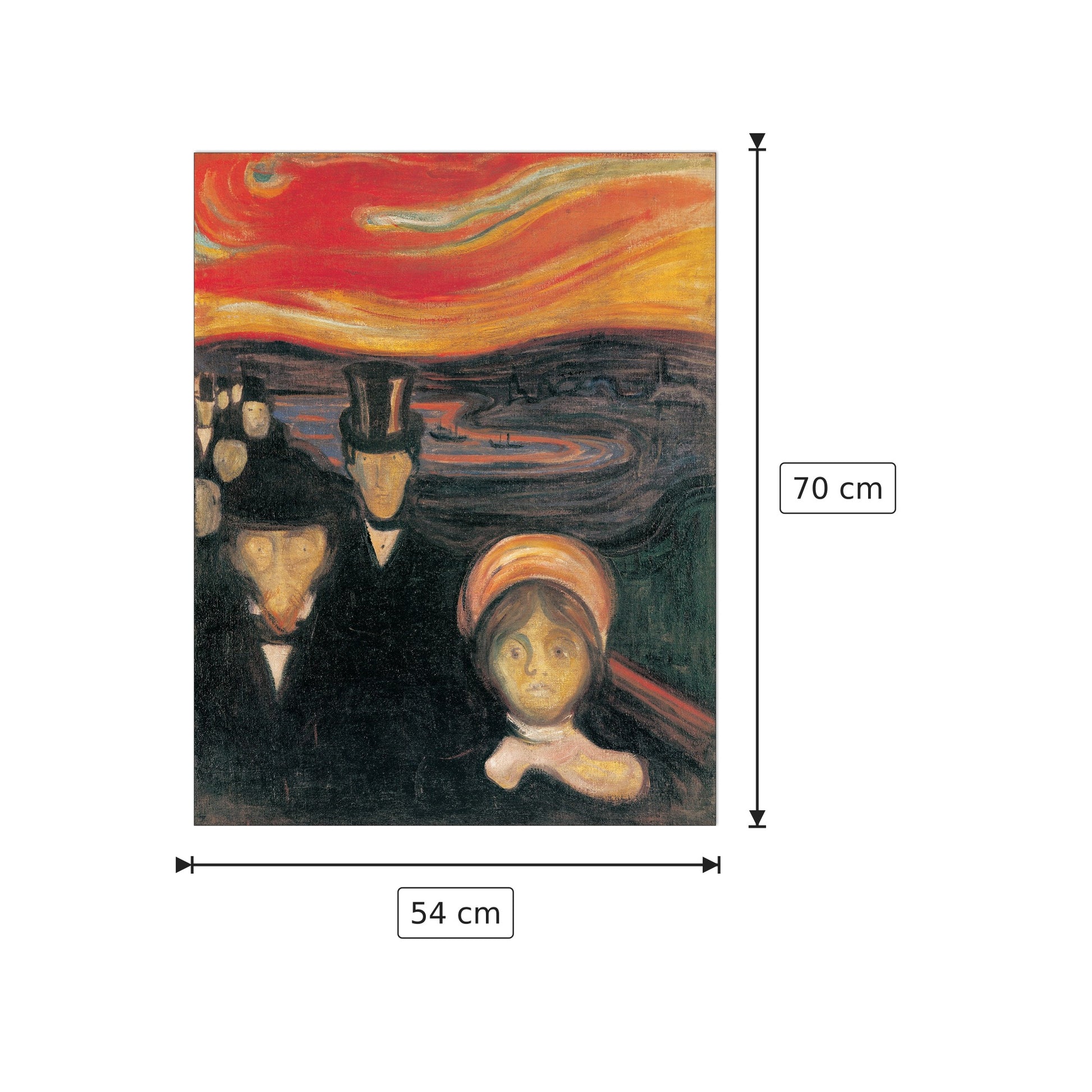 Anxiety 1894 - MUNCH - cm 54x70 - Pannello in MDF