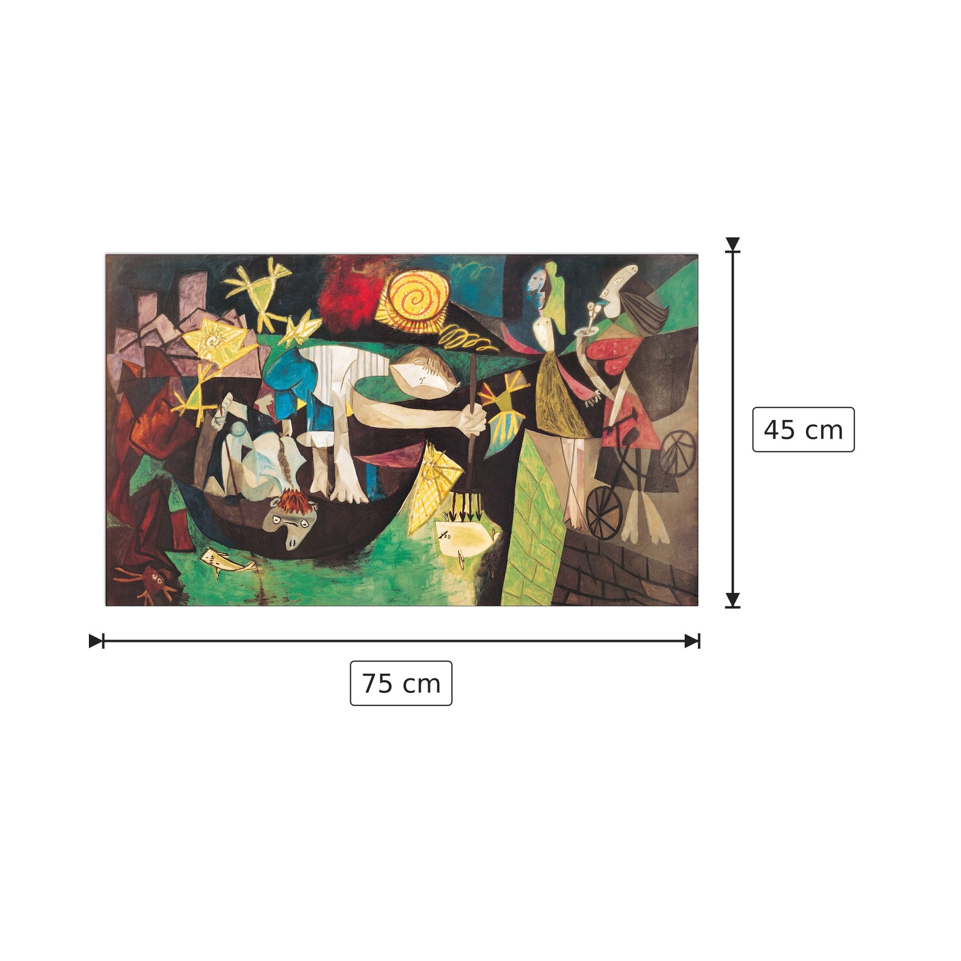 Night Fishing At Antibes - PICASSO - cm 75x45 - Pannello in MDF