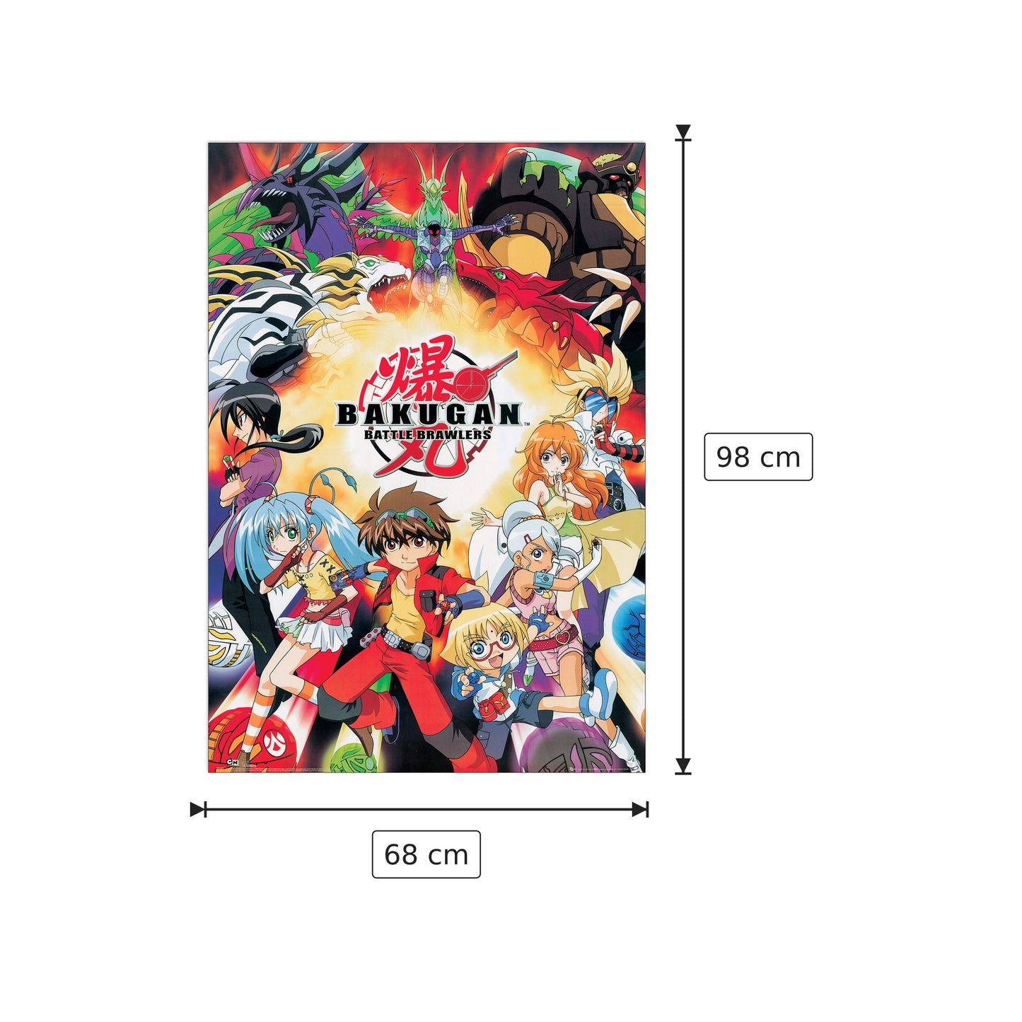 Bakugan - BAKUGAN - cm 68x98 - Pannello in MDF