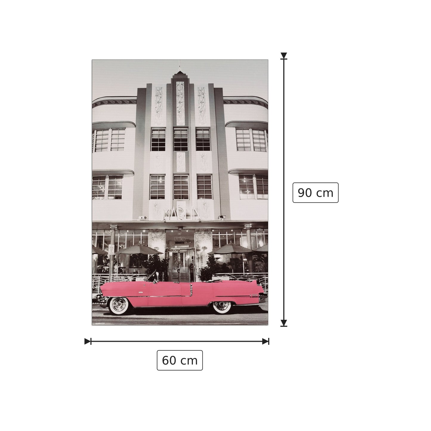 Pink Cadillac - CADILLAC - cm 60x90 - Pannello in MDF