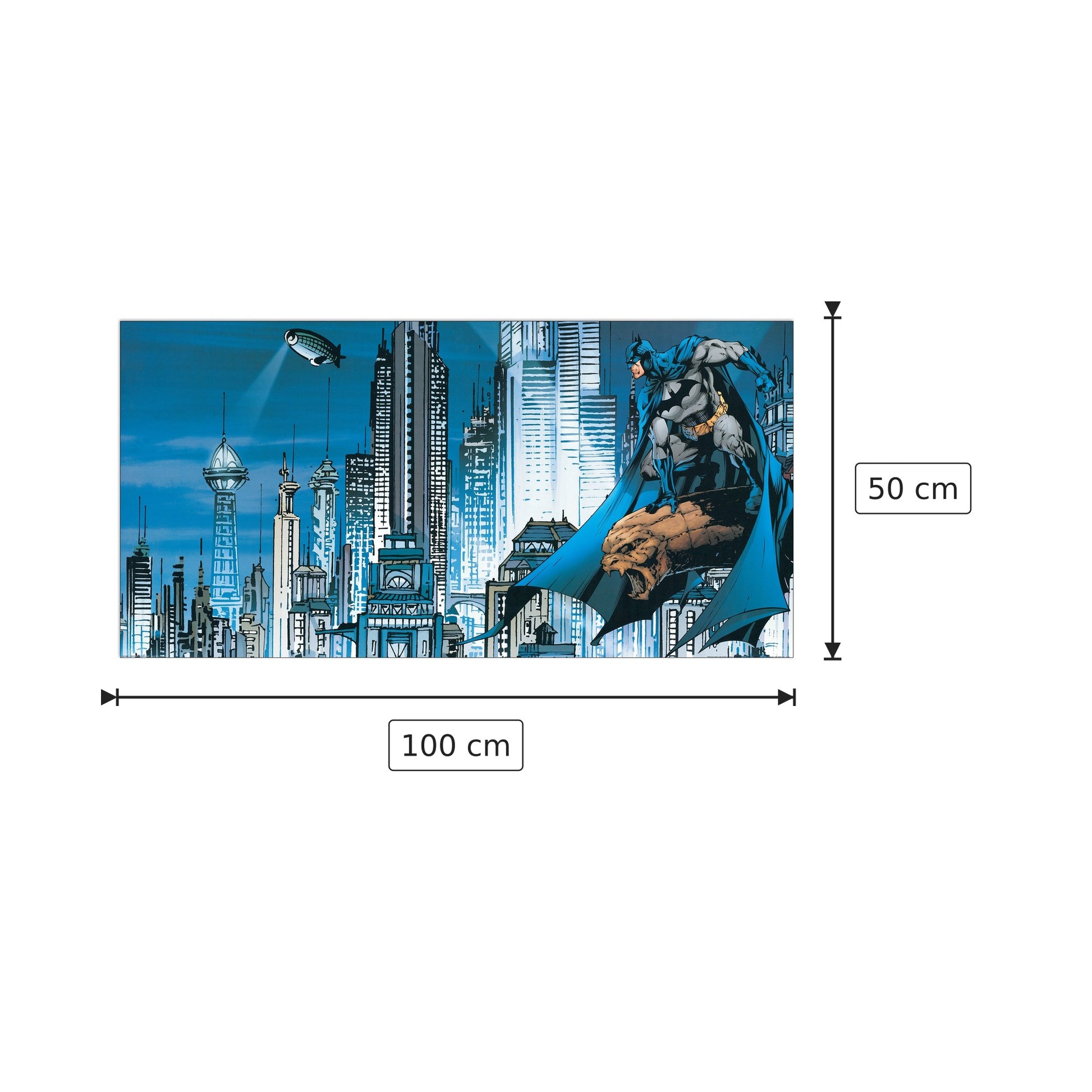 Gotham City Skyline - DC COMICS - cm 100x50 - Pannello in MDF