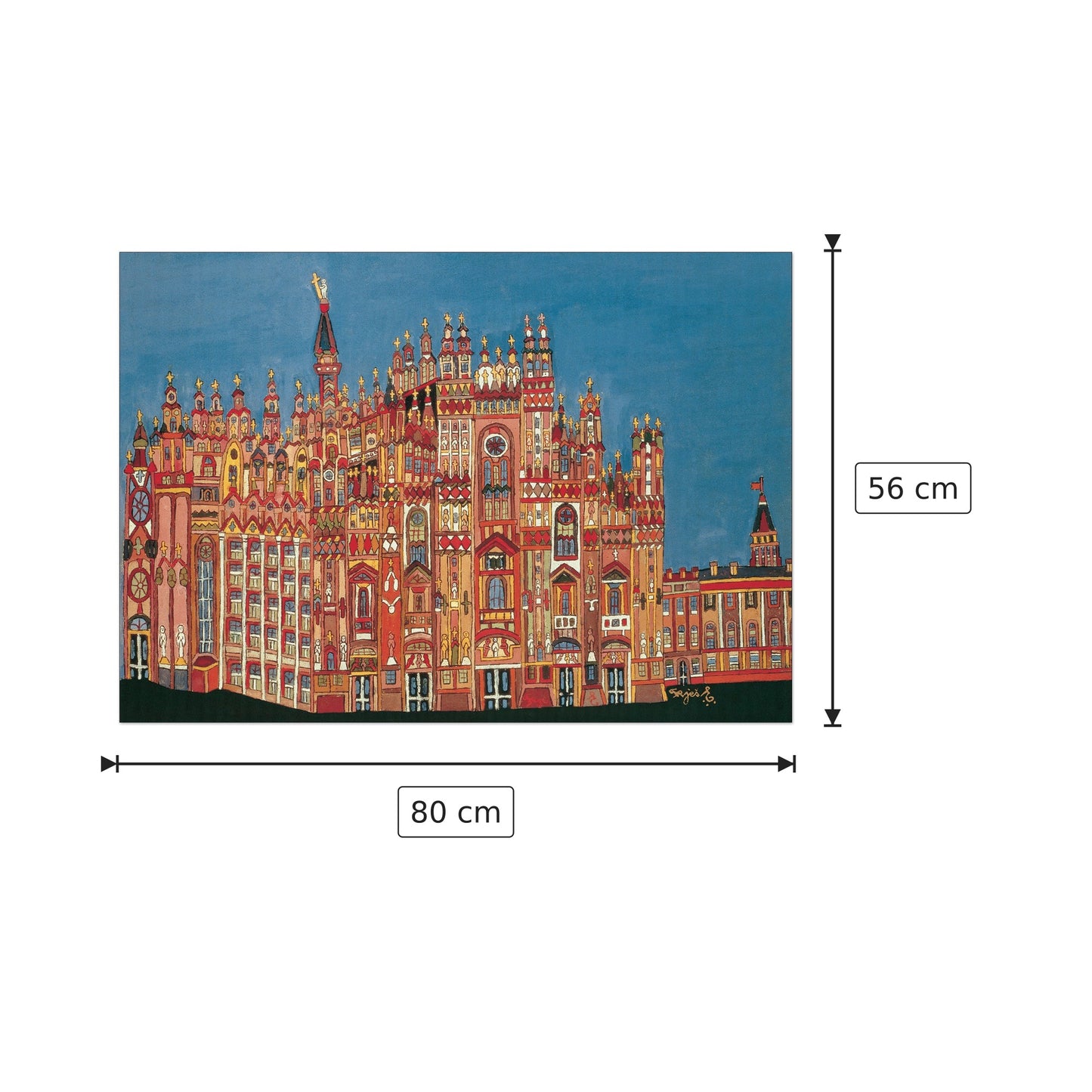 Duomo Milano, 1966 - EMERIK FEJES - cm 80x56 - Pannello in MDF