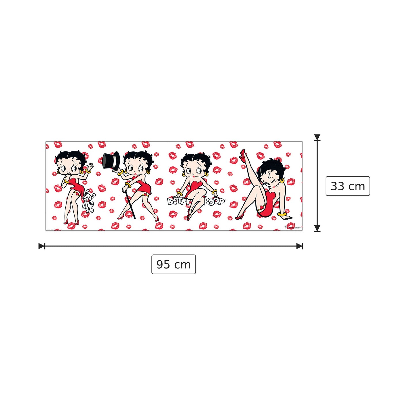 Betty Boop - FLEISCHER - cm 95x33 - Pannello in MDF