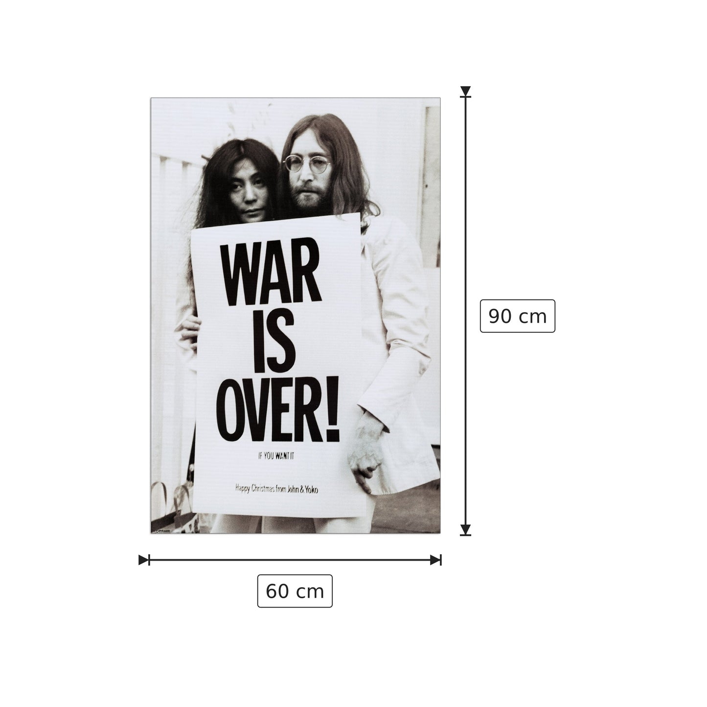 John Lennon ( War Is Over ) - NULL - cm 60x90 - Pannello in MDF