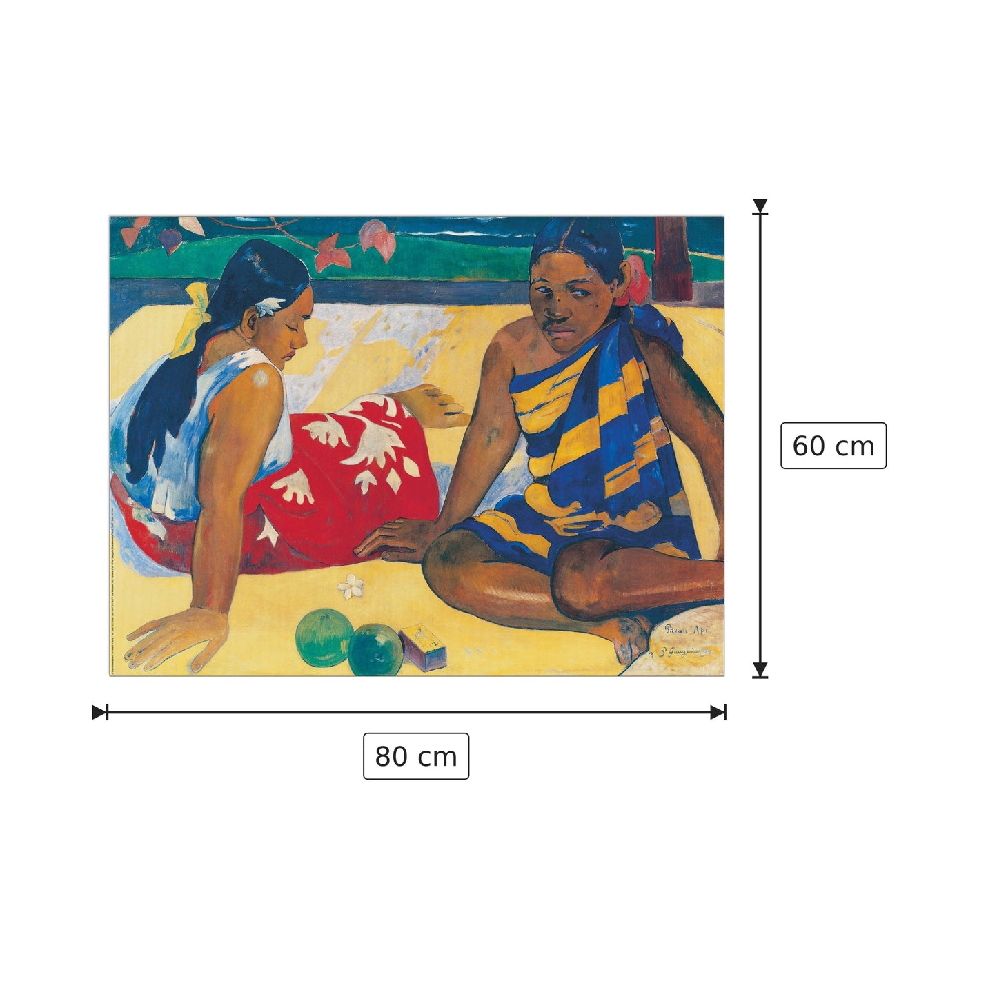 Due Donne A Tahiti, 1892 - GAUGUIN - cm 80x60 - Pannello in MDF