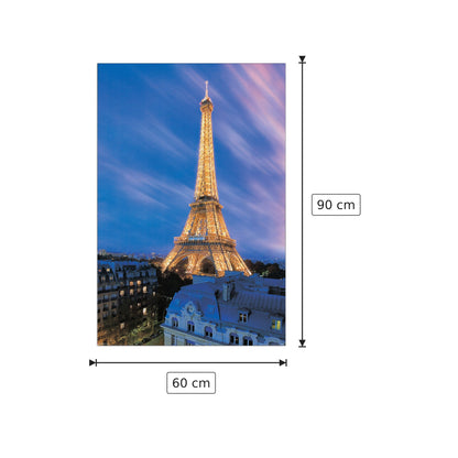 Eiffel Tower At Dusk - NULL - cm 60x90 - Pannello in MDF