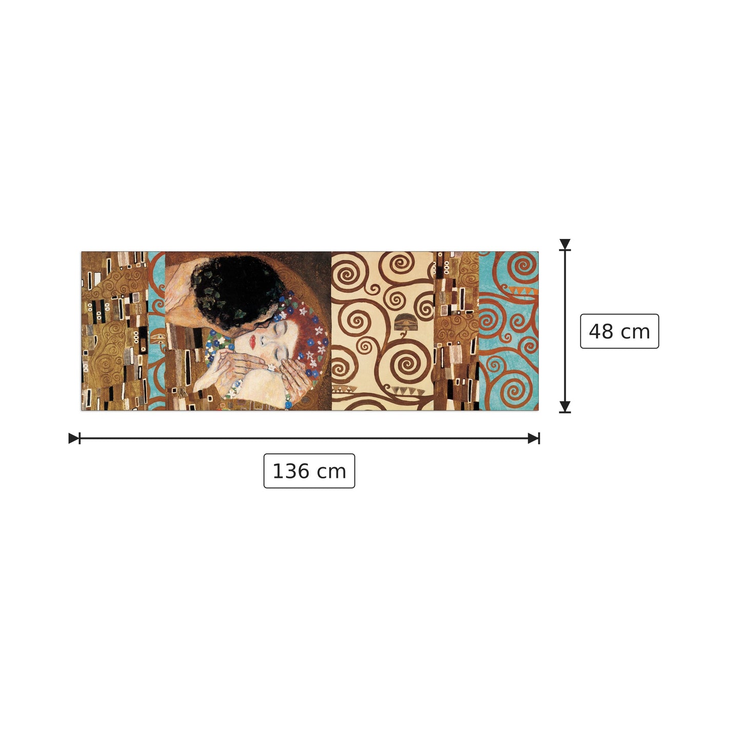 Klimt II 150° Anniversary (The Kiss) - KLIMT - cm 136x48 - Pannello in MDF