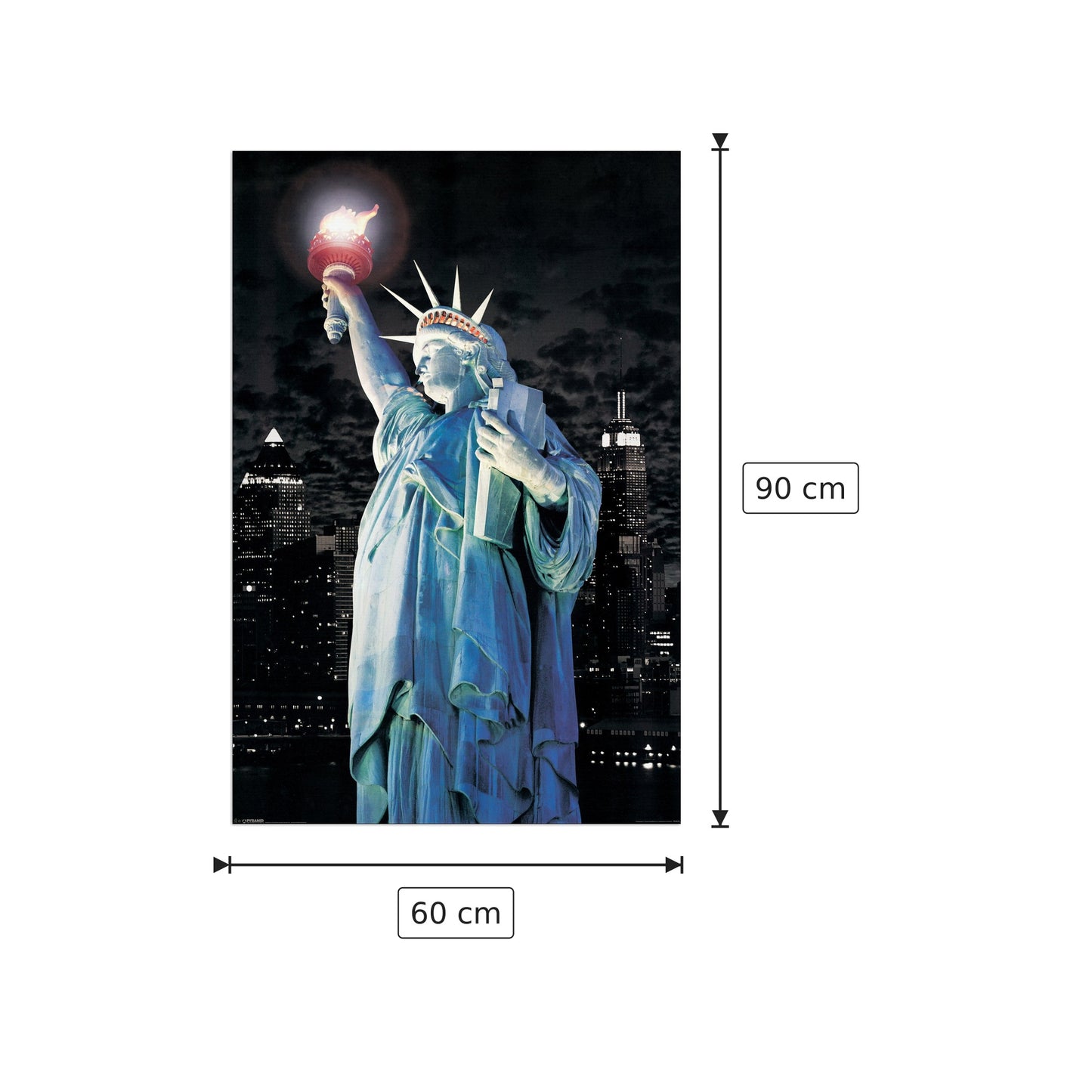 New York, Statue of Liberty - NULL - cm 60x90 - Pannello in MDF