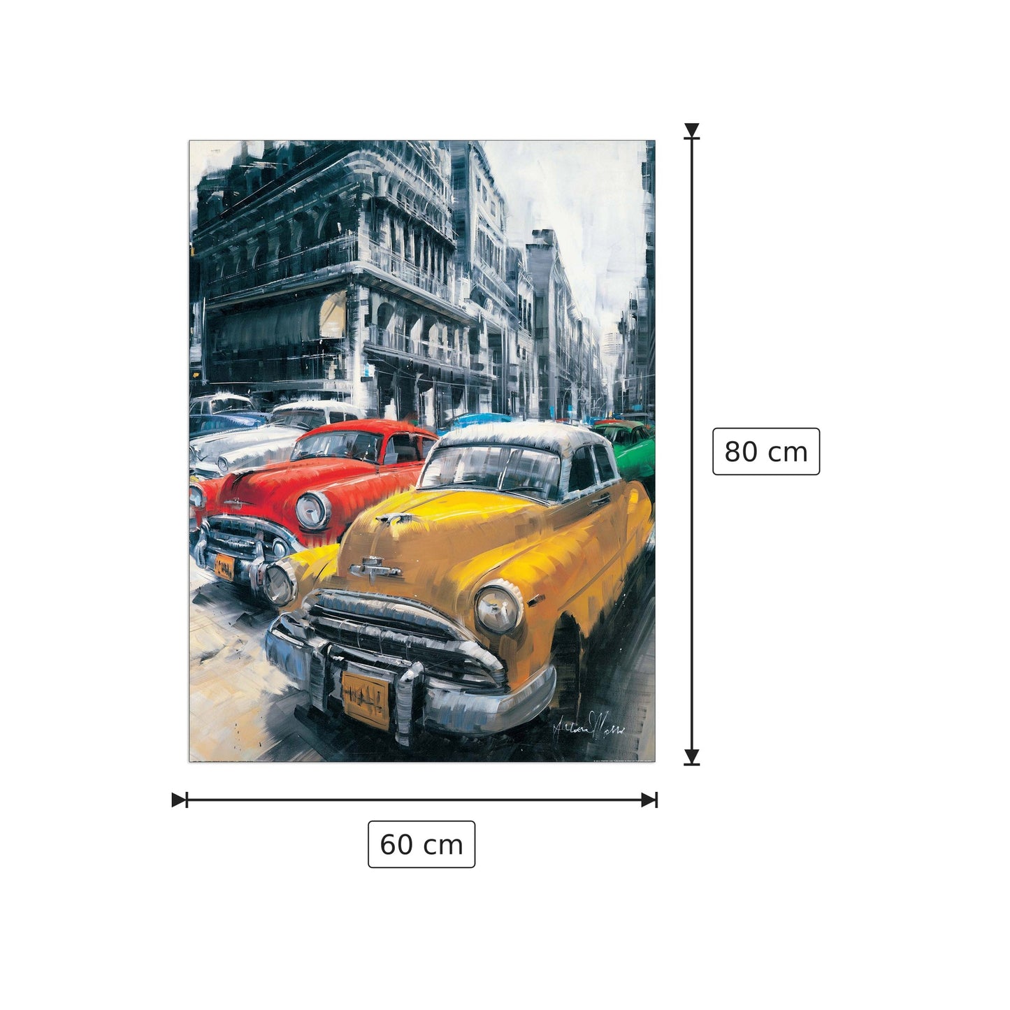 Havana Vintage Classic Cars I - MASSA - cm 60x80 - Pannello in MDF