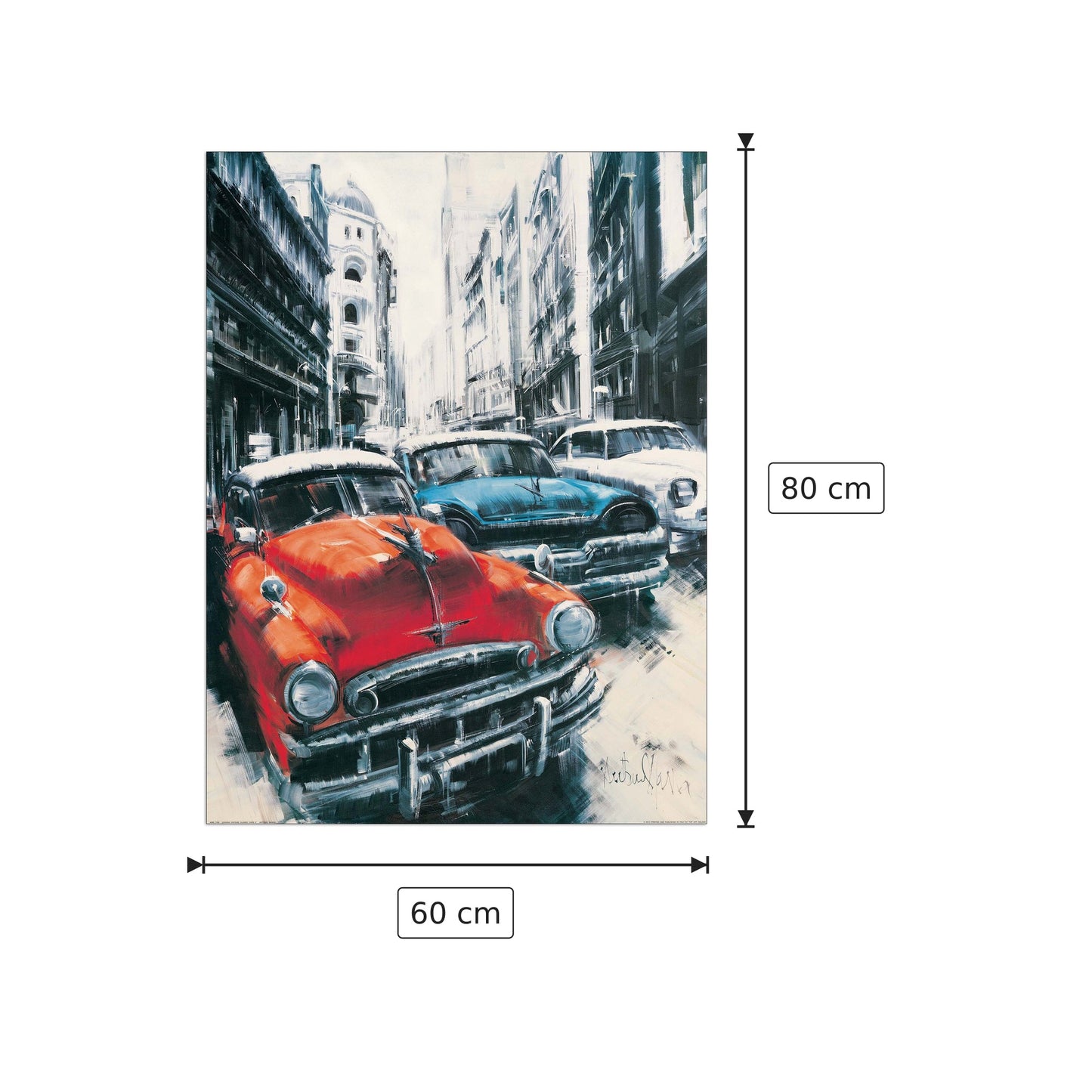 Havana Vintage Classic Cars II - MASSA - cm 60x80 - Pannello in MDF