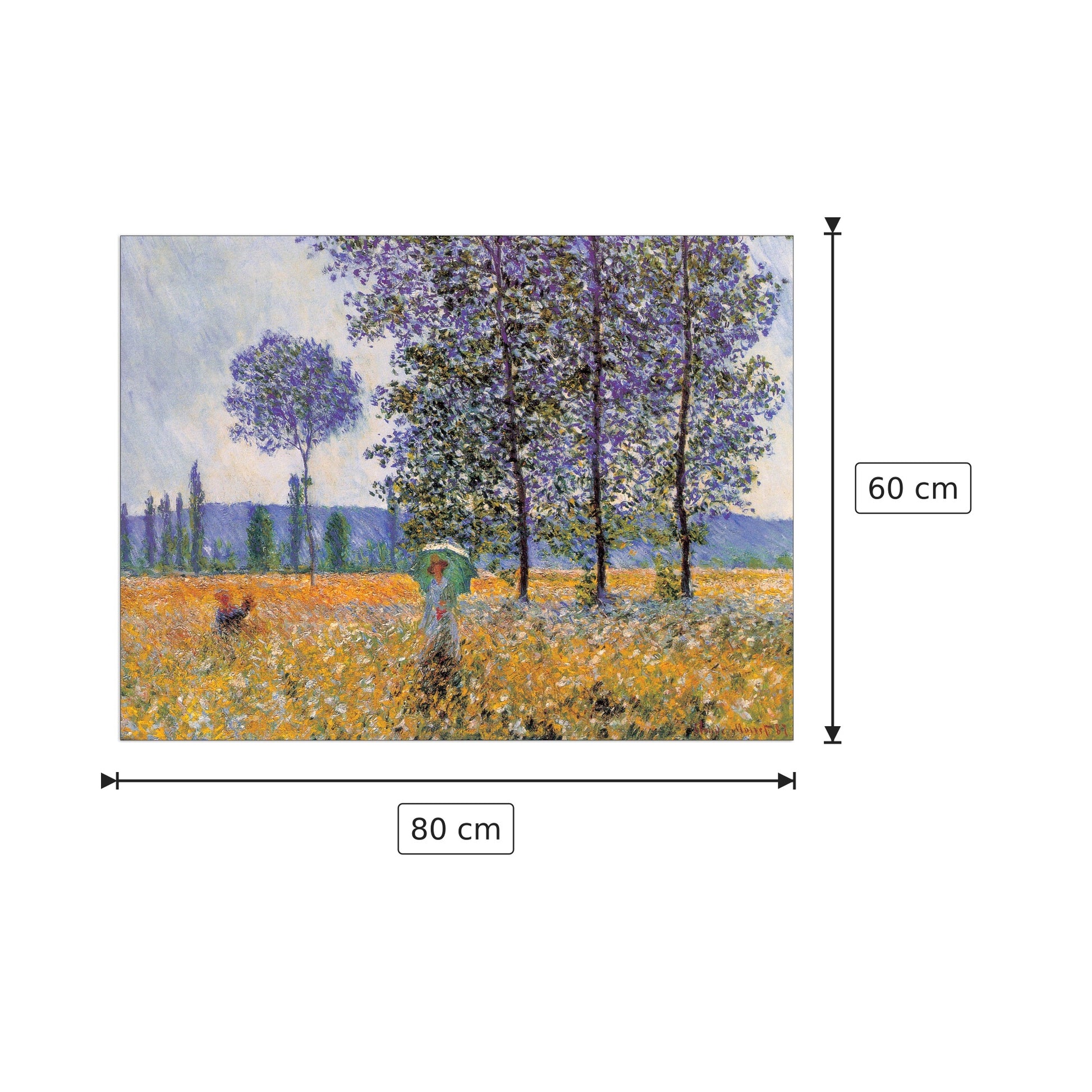 Felder In Fruehling - MONET - cm 80x60 - Pannello in MDF
