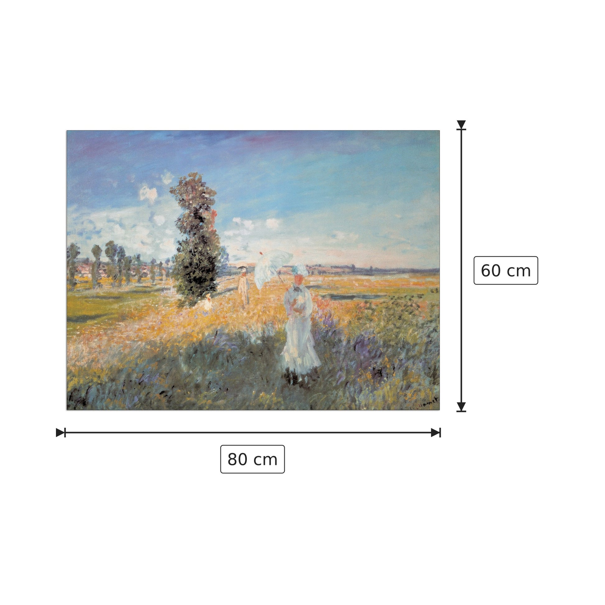 Felder In Fruhling - MONET - cm 80x60 - Pannello in MDF