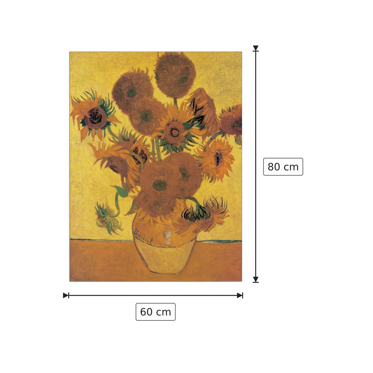 Sunflowers - VAN GOGH - cm 60x80 - Pannello in MDF