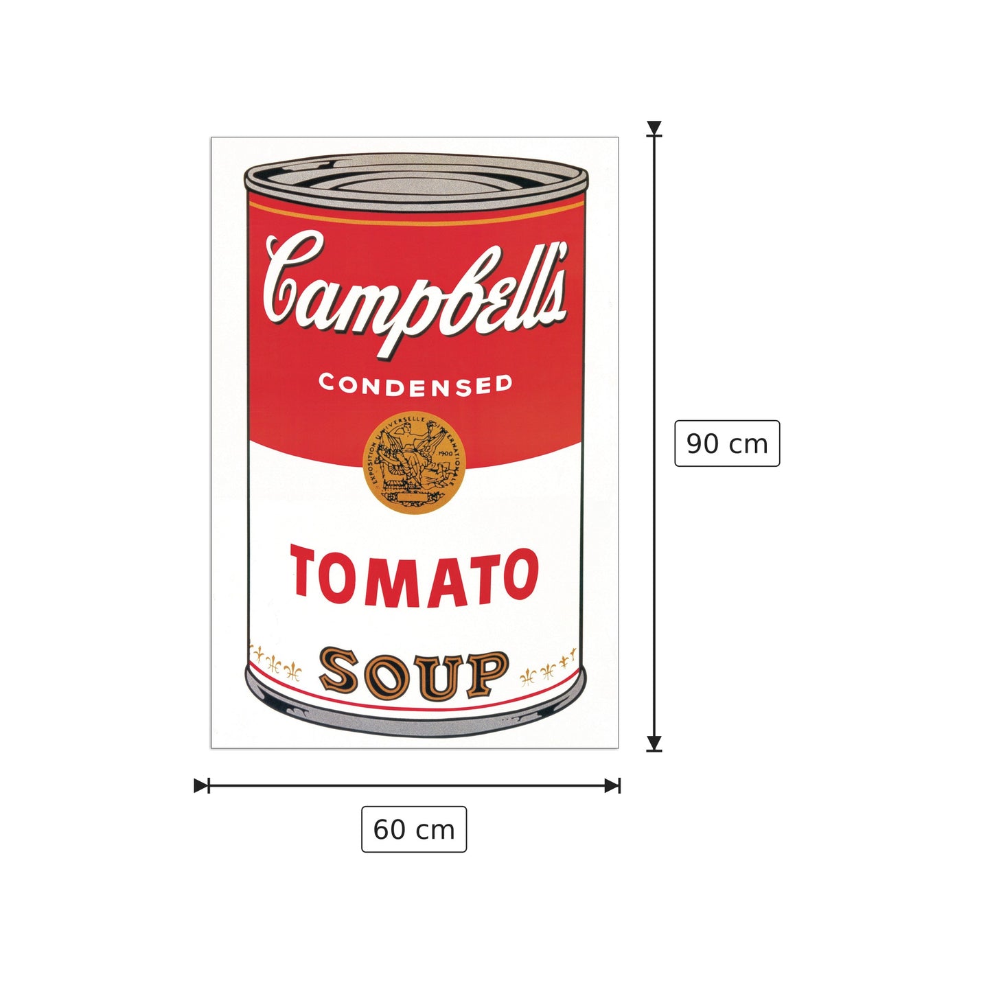 Campbell's Soup - WARHOL - cm 60x90 - Pannello in MDF