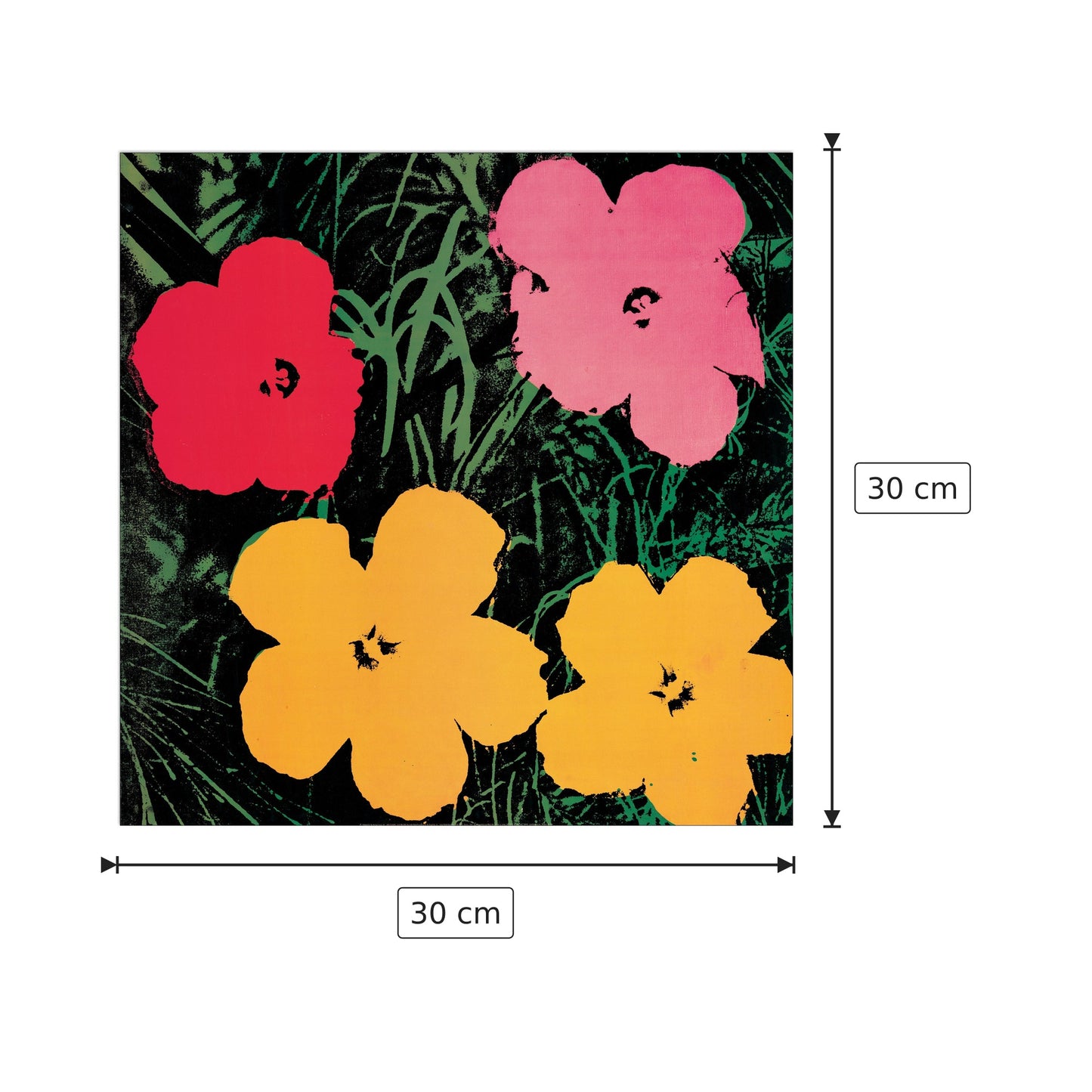Flowers, 1964 - WARHOL - cm 30x30 - Pannello in MDF