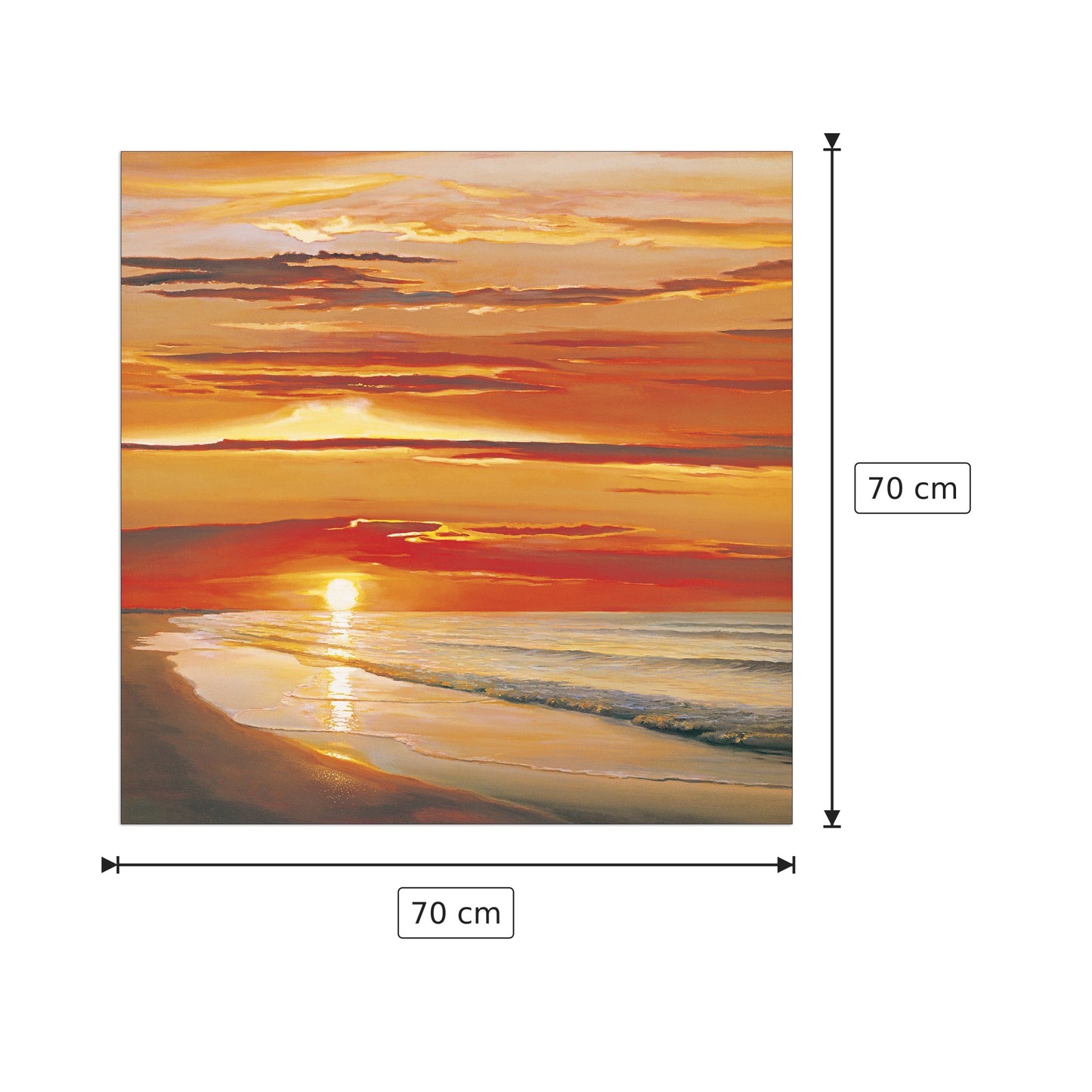 Sunset On The Water - WERNER - cm 70x70 - Pannello in MDF
