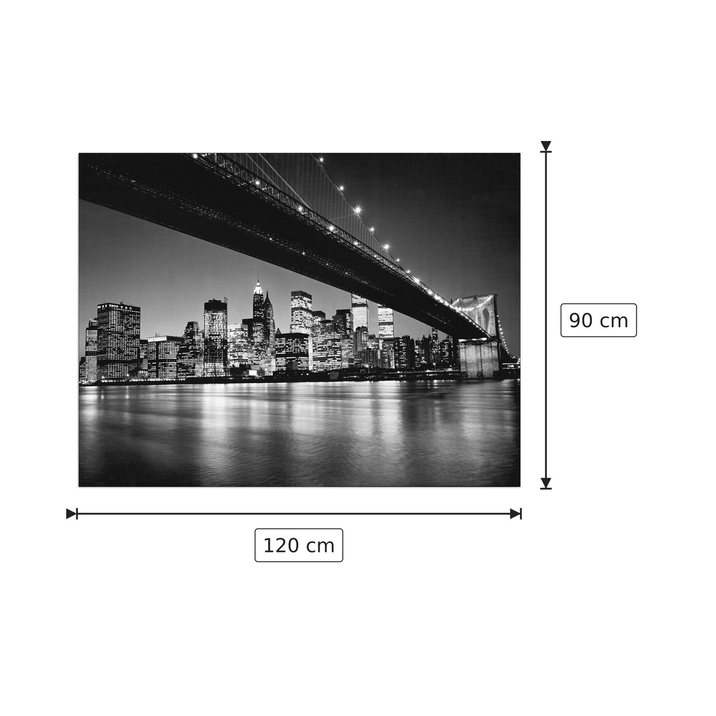 New York - New York Skyline Di Manhattan - SILBERMAN - cm 120x90 - Pannello in MDF