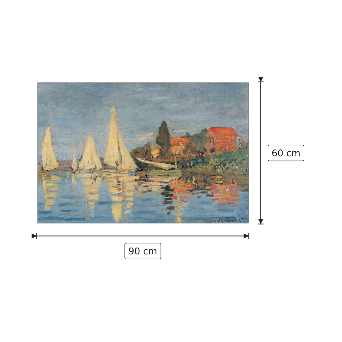 Regata At Bargenteuil - MONET - cm 90x60 - Pannello in MDF