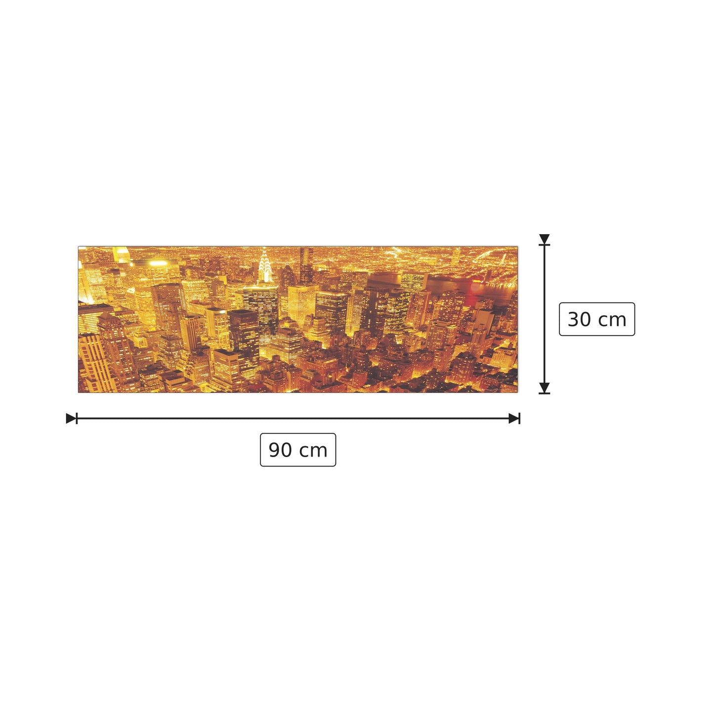 New York, Golden - NULL - cm 90x30 - Pannello in MDF