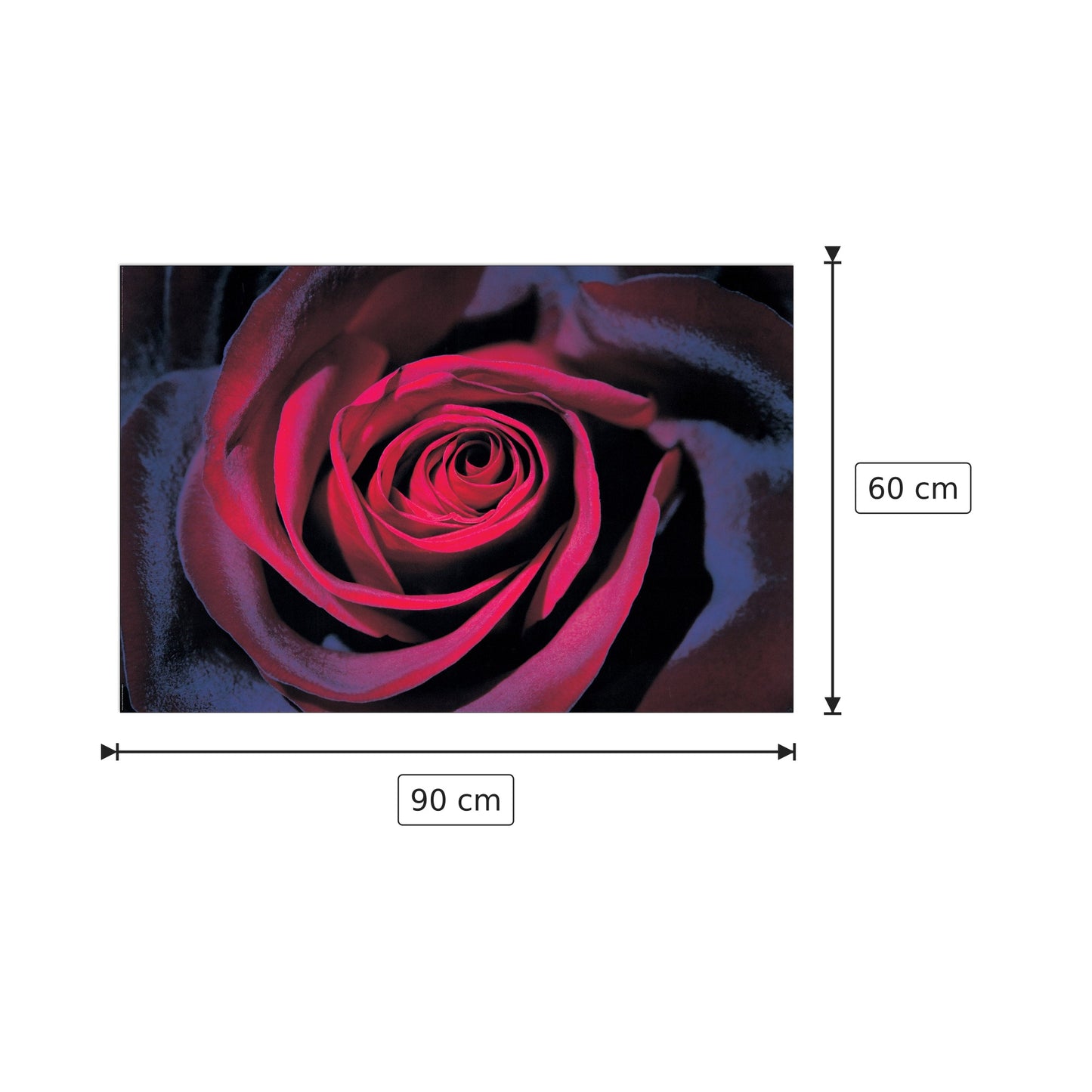 Purple Rose - DARK - cm 90x60 - Pannello in MDF