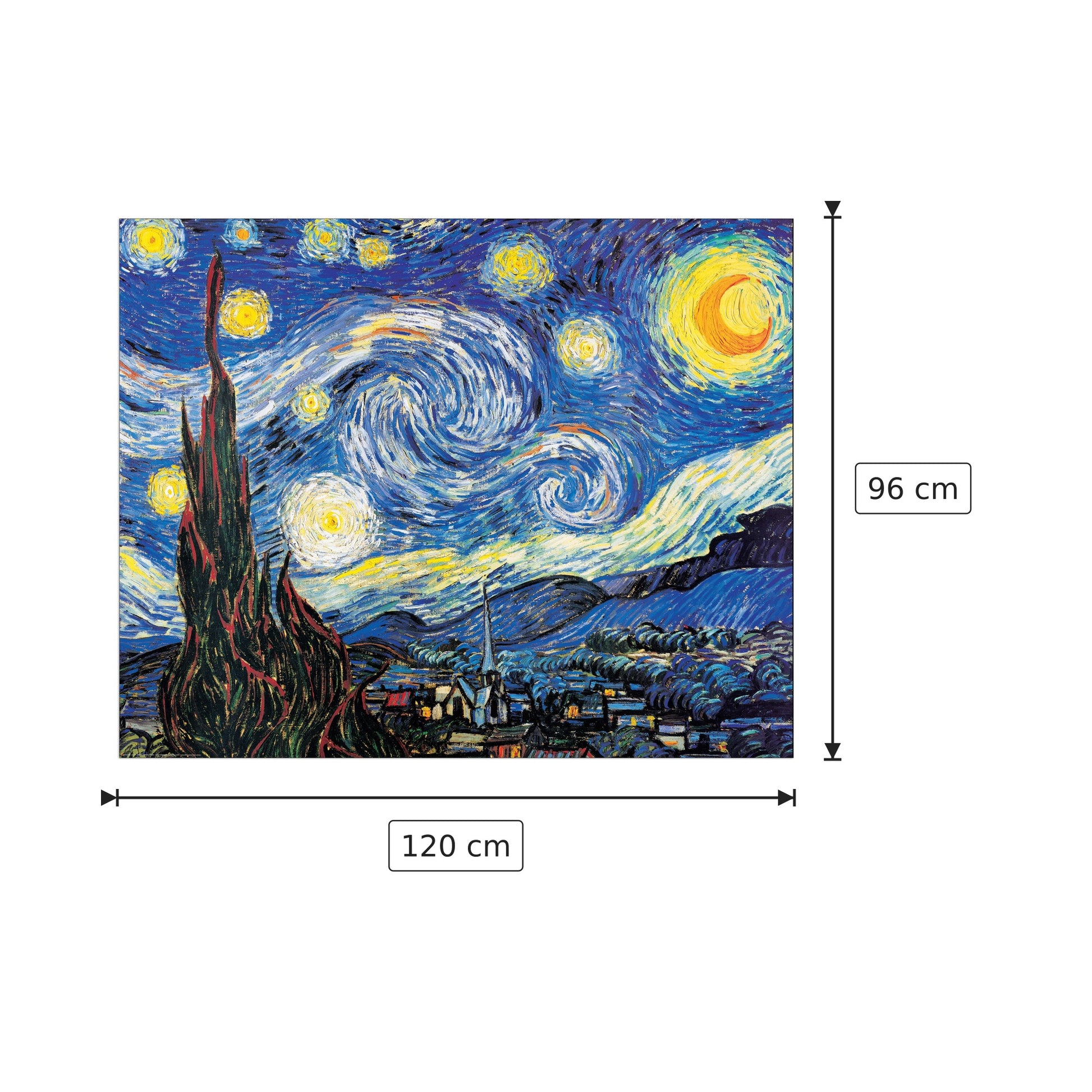 Notte Stellata - VAN GOGH - cm 120x96 - Pannello in MDF
