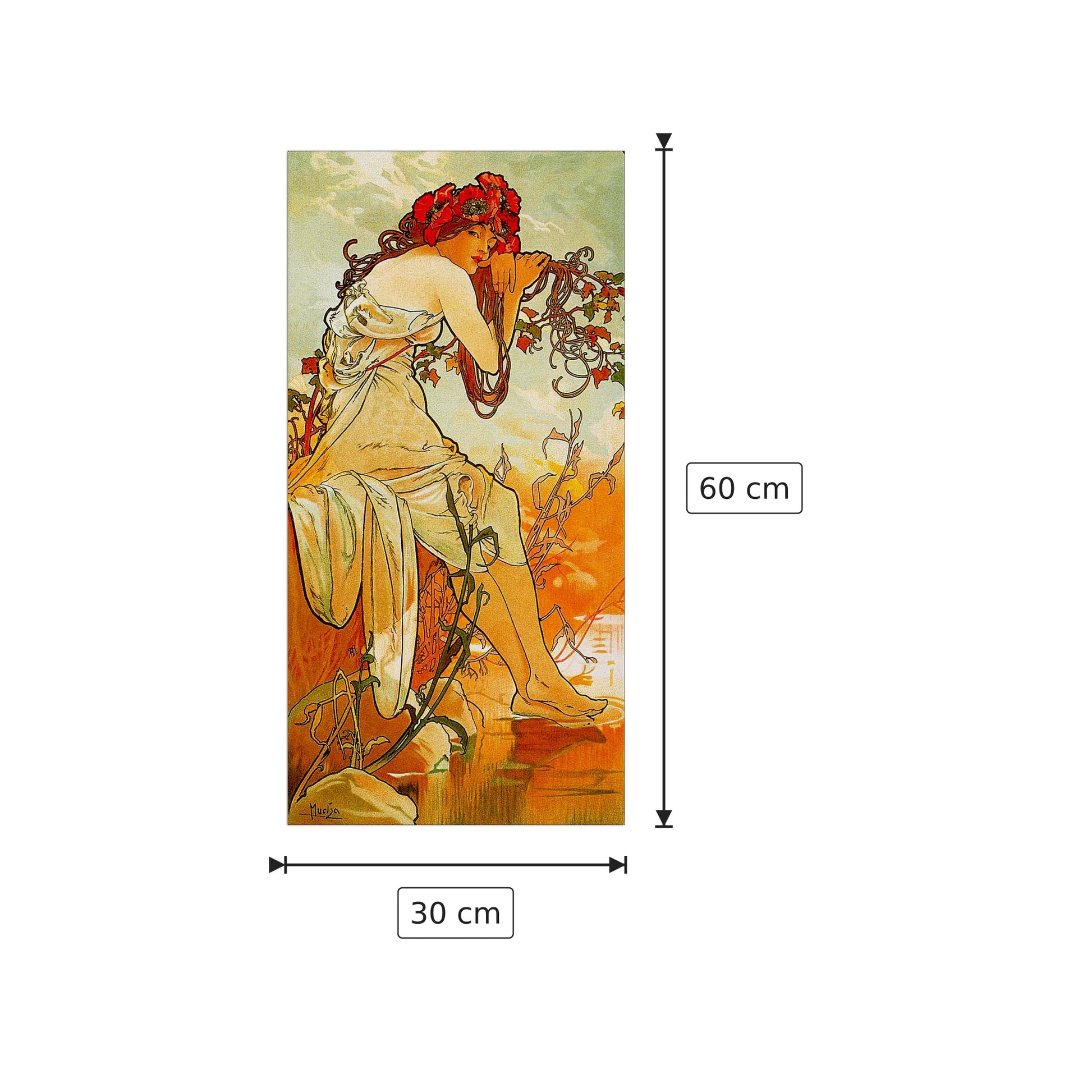 Summer - MUCHA - cm 30x60 - Pannello in MDF