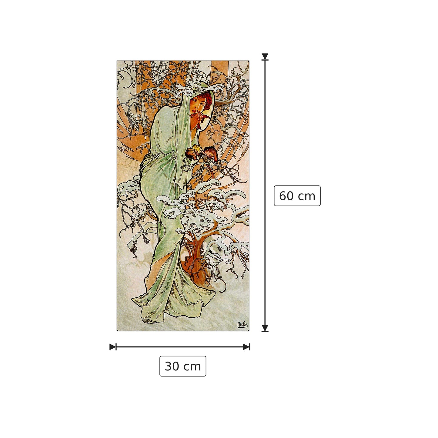 Winter - MUCHA - cm 30x60 - Pannello in MDF