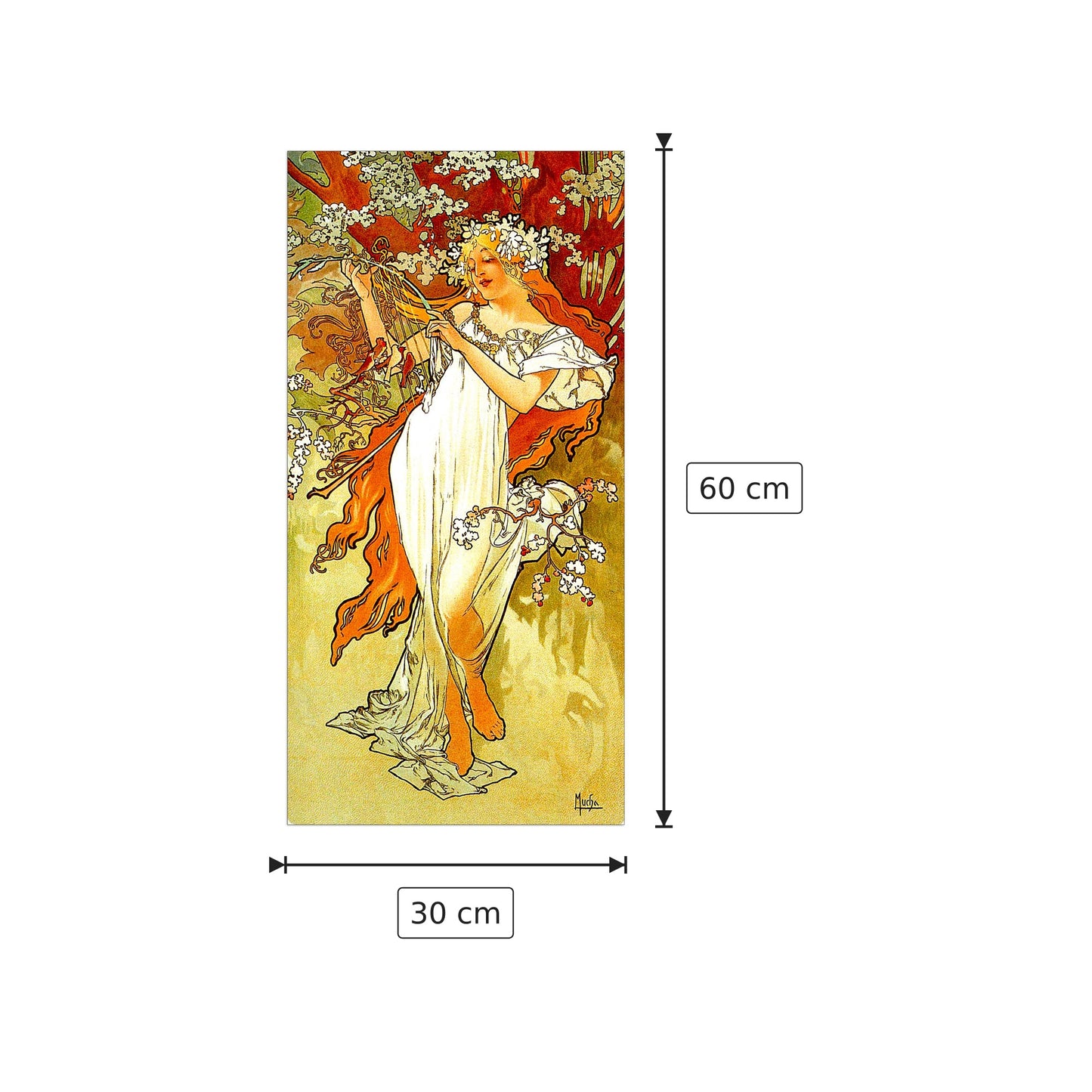 Spring - MUCHA - cm 30x60 - Pannello in MDF