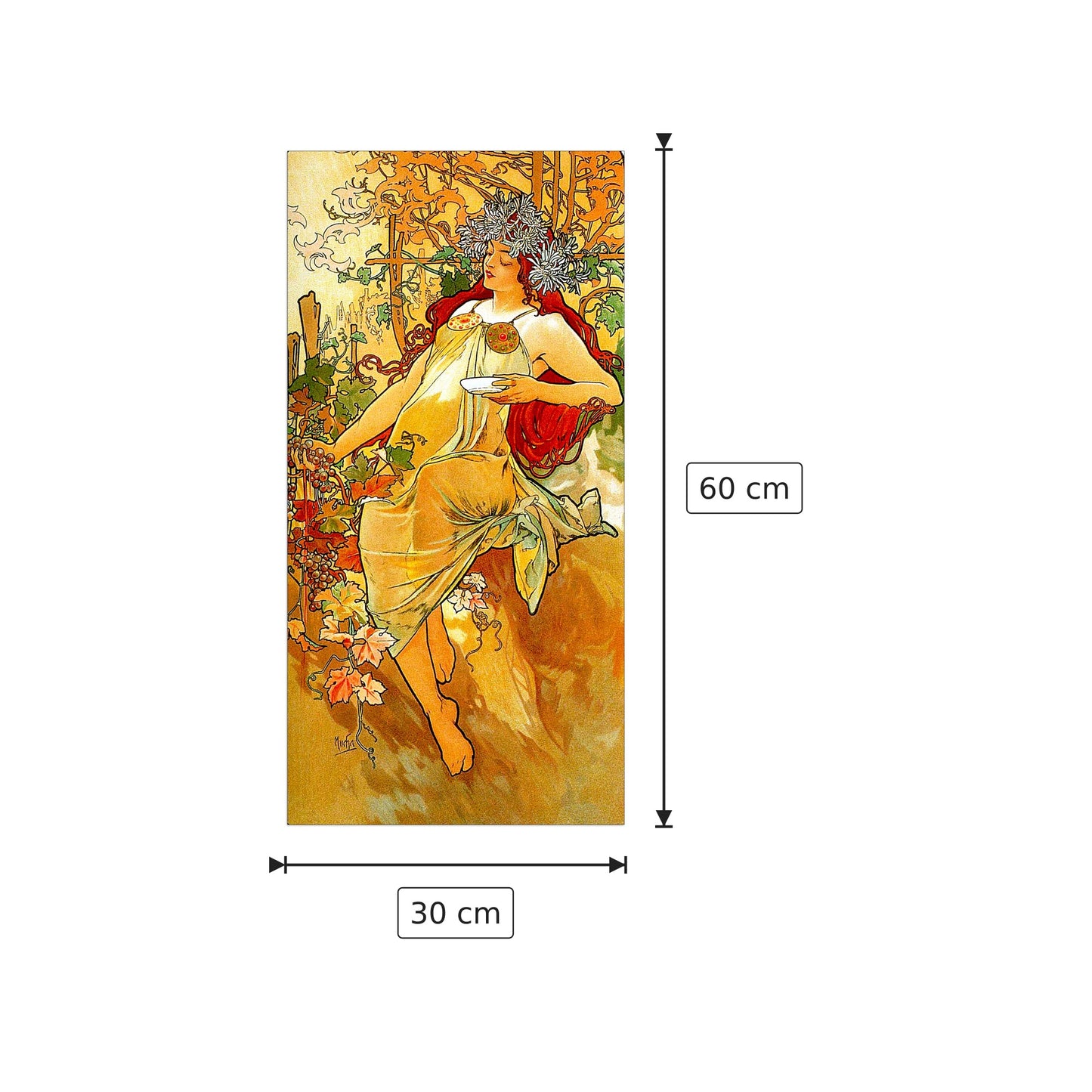 Autumn - MUCHA - cm 30x60 - Pannello in MDF
