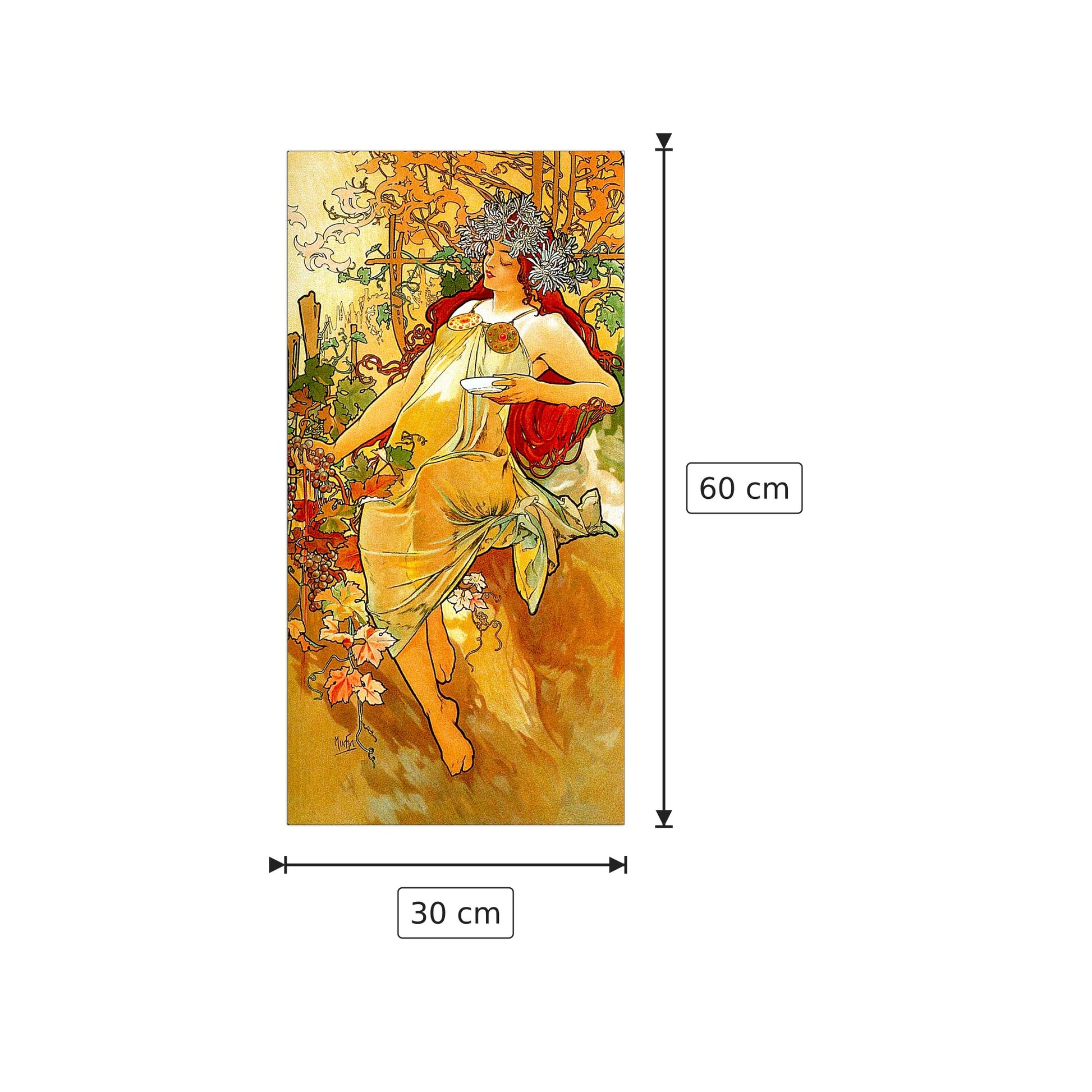 Autumn - MUCHA - cm 30x60 - Pannello in MDF