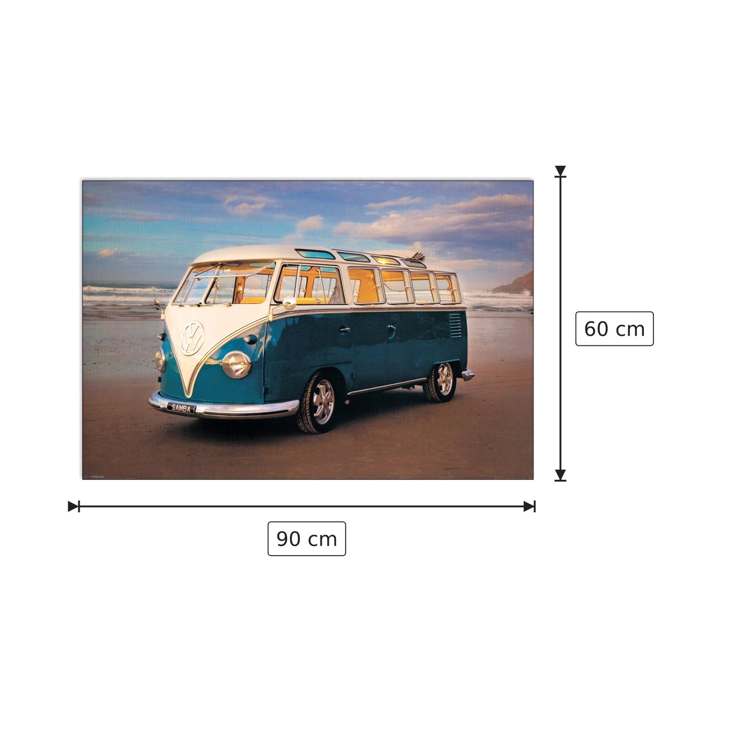 Volkswagen Samba - NULL - cm 90x60 - Pannello in MDF
