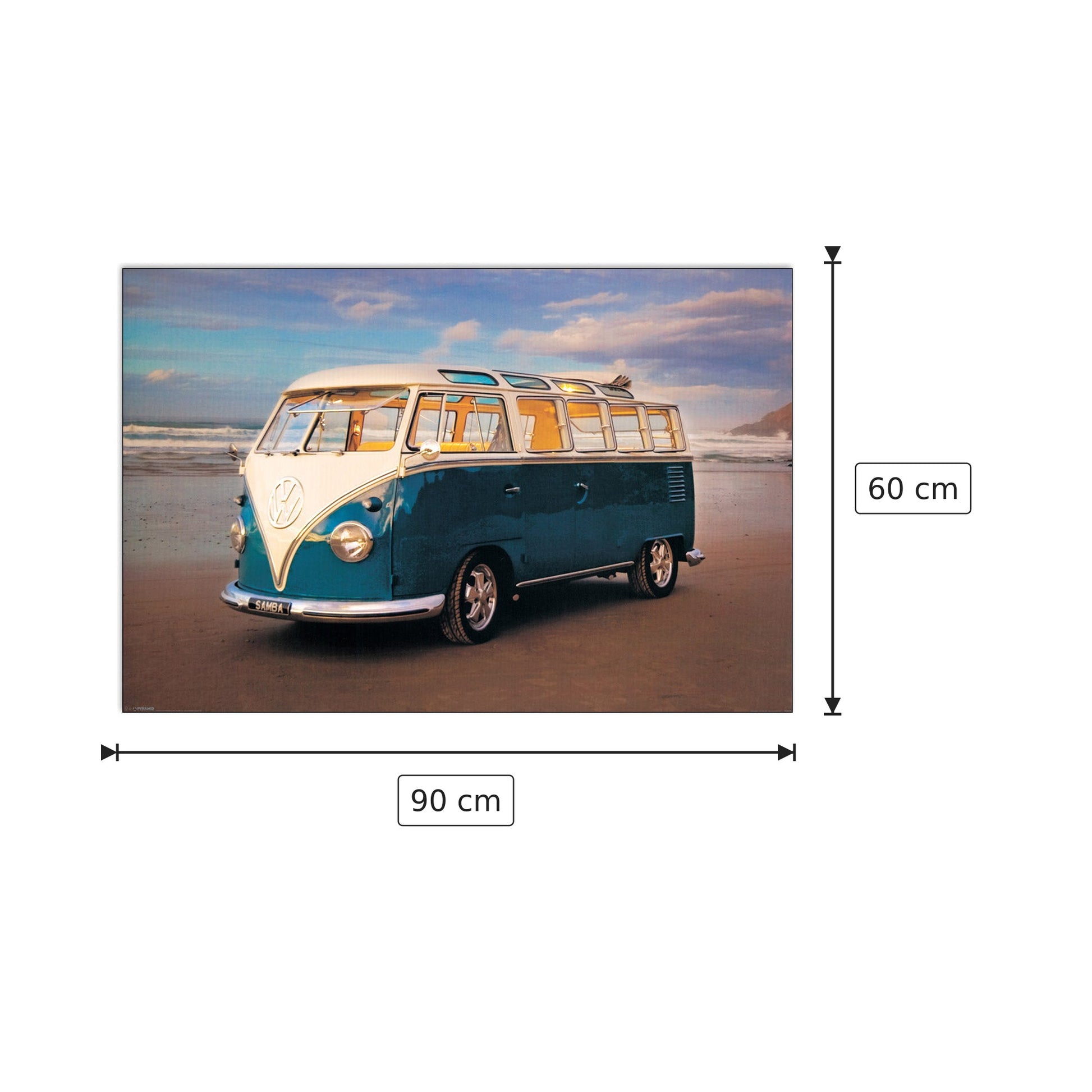 Volkswagen Samba - NULL - cm 90x60 - Pannello in MDF