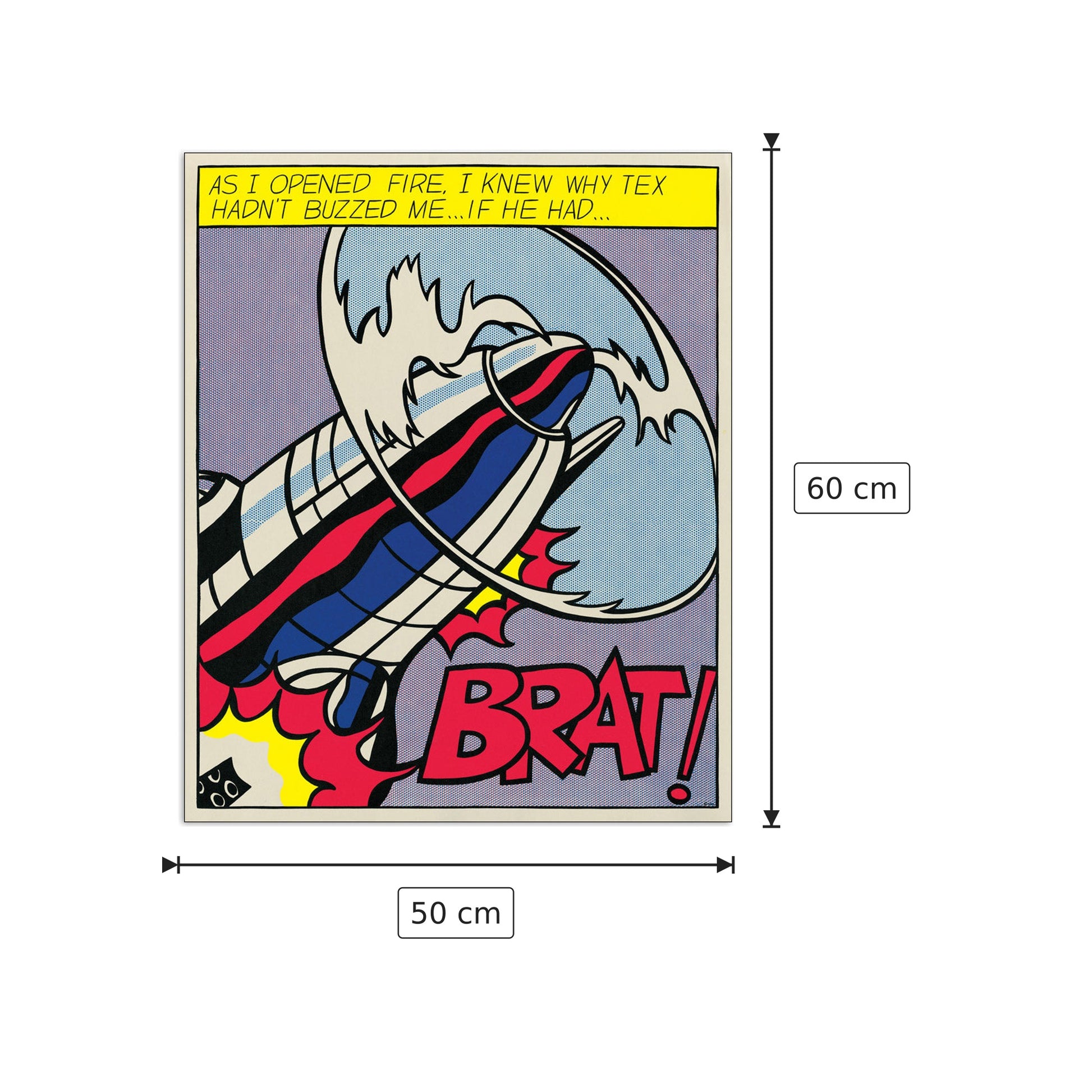 As I Opened Fire Panel 1 - LICHTENSTEIN - cm 50x60 - Pannello in MDF
